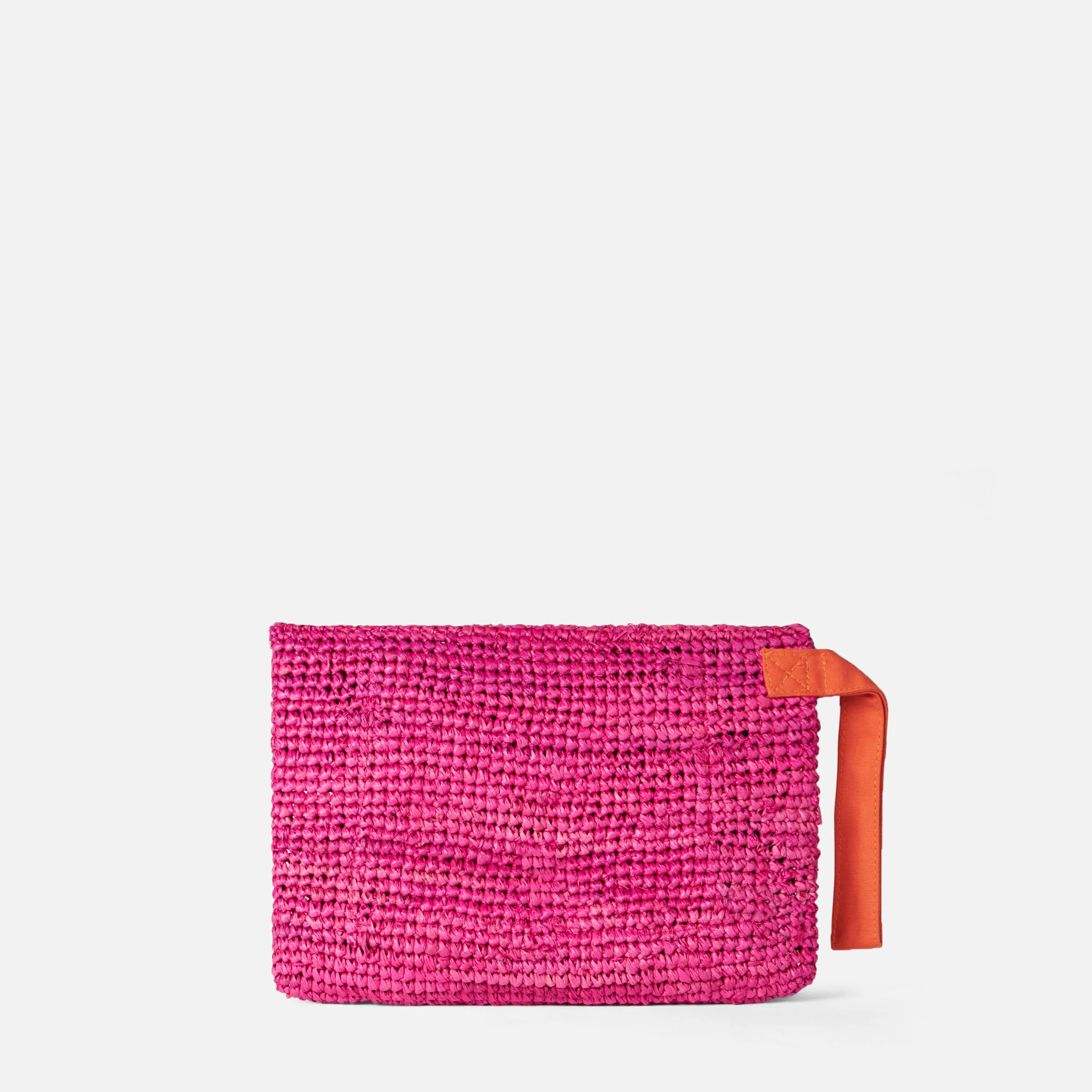 Pouch in rafia fucsia con ricamo Saint Barth - Image 2
