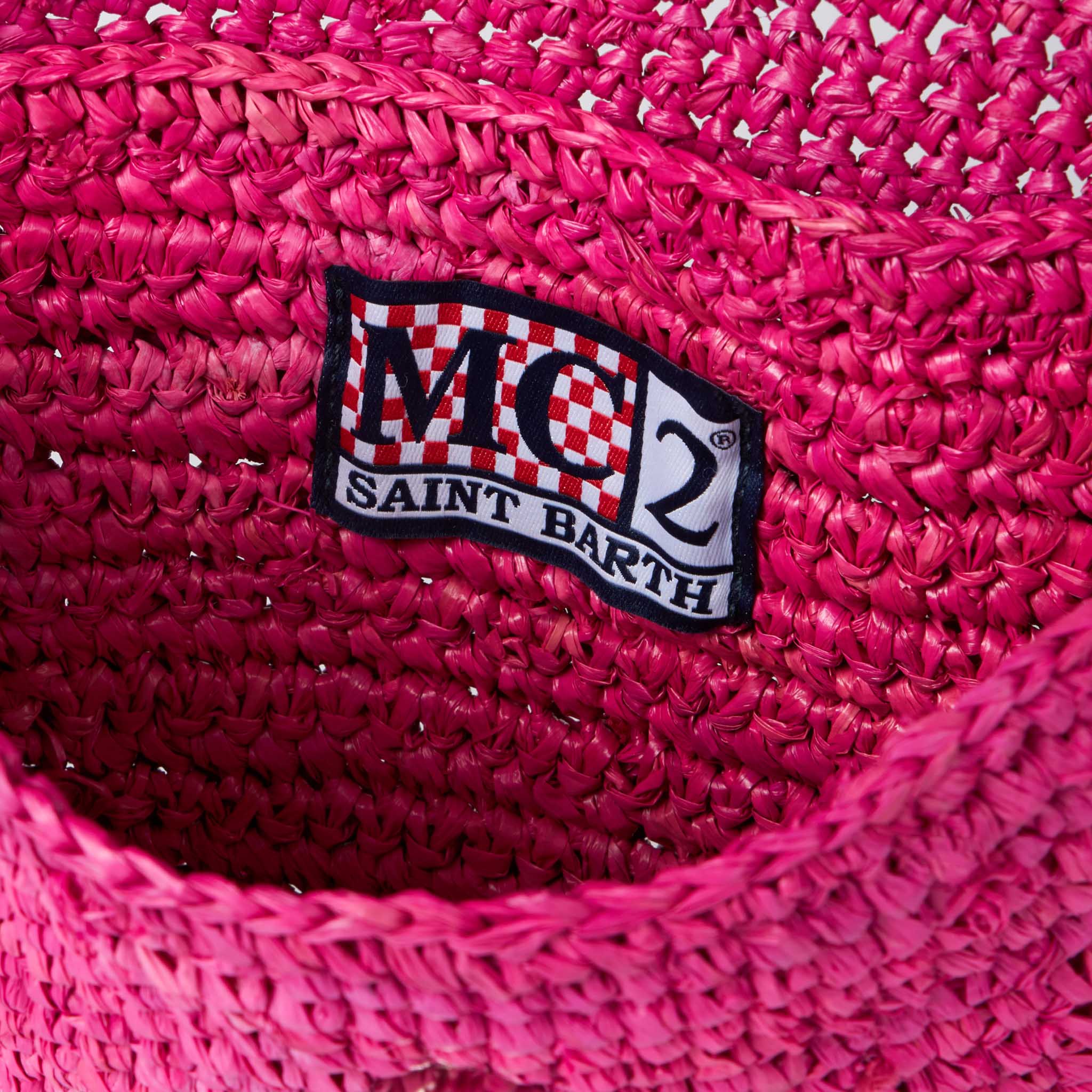 Pouch in rafia fucsia con ricamo Saint Barth - Image 3