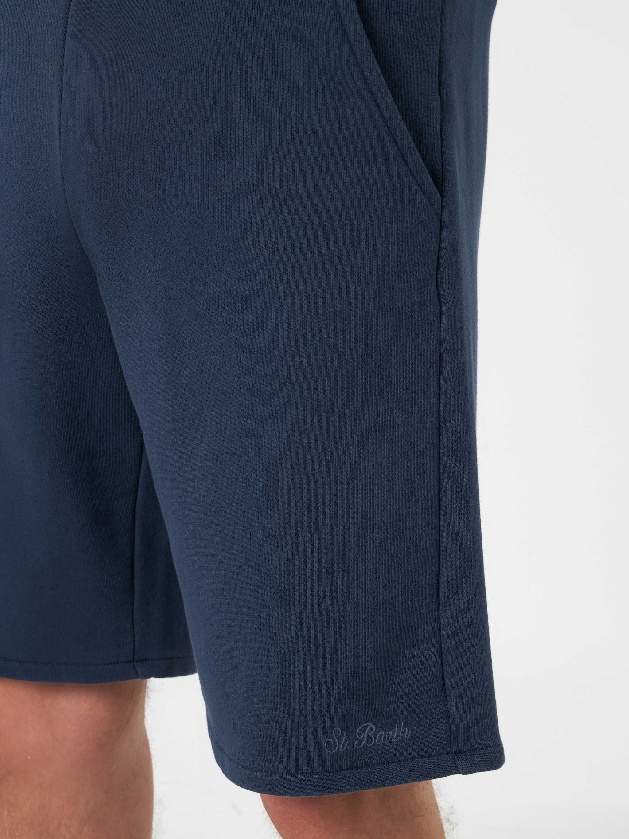 Bermuda Randle in felpa di cotone blu navy - Image 2