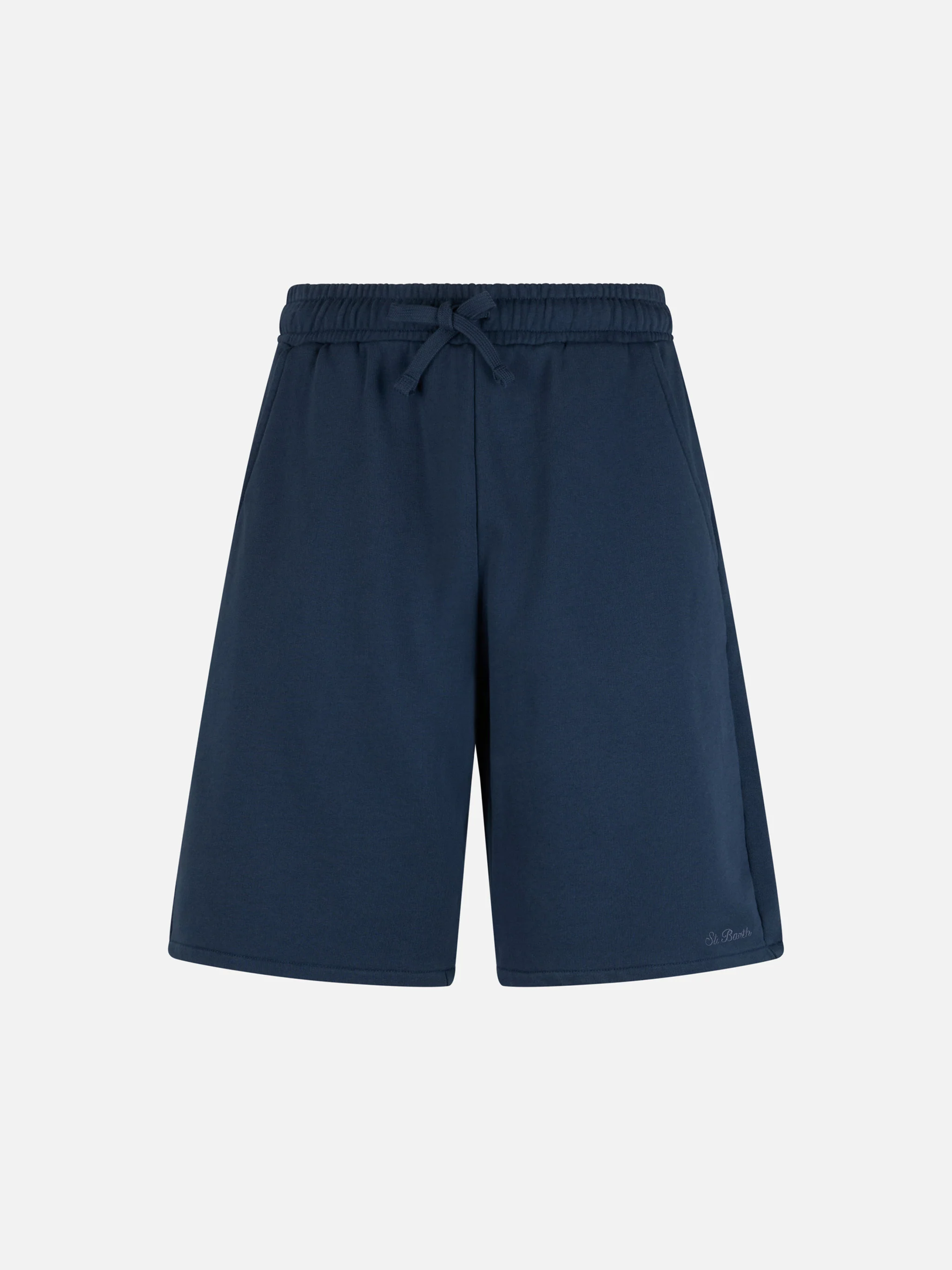 Bermuda Randle in felpa di cotone blu navy - Image 4