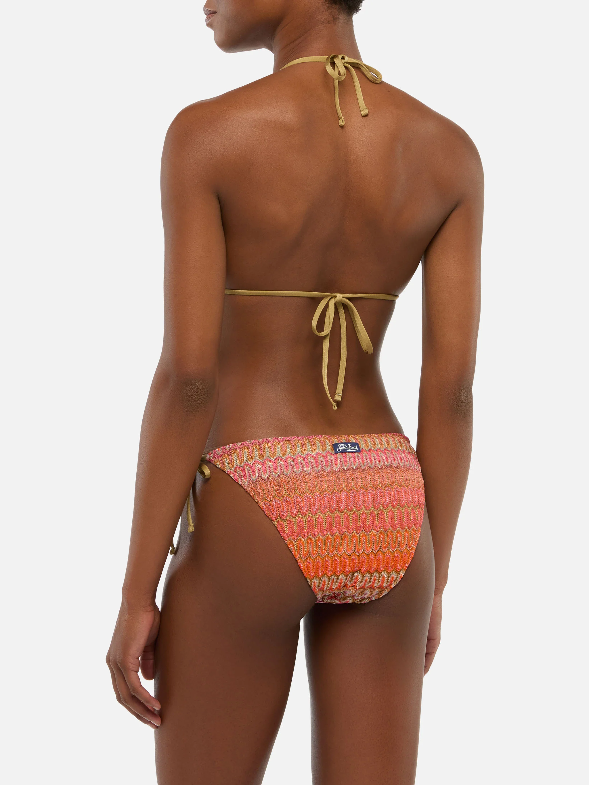Bikini classico in maglia raschel Seline Elea con motivo chevron - Image 4