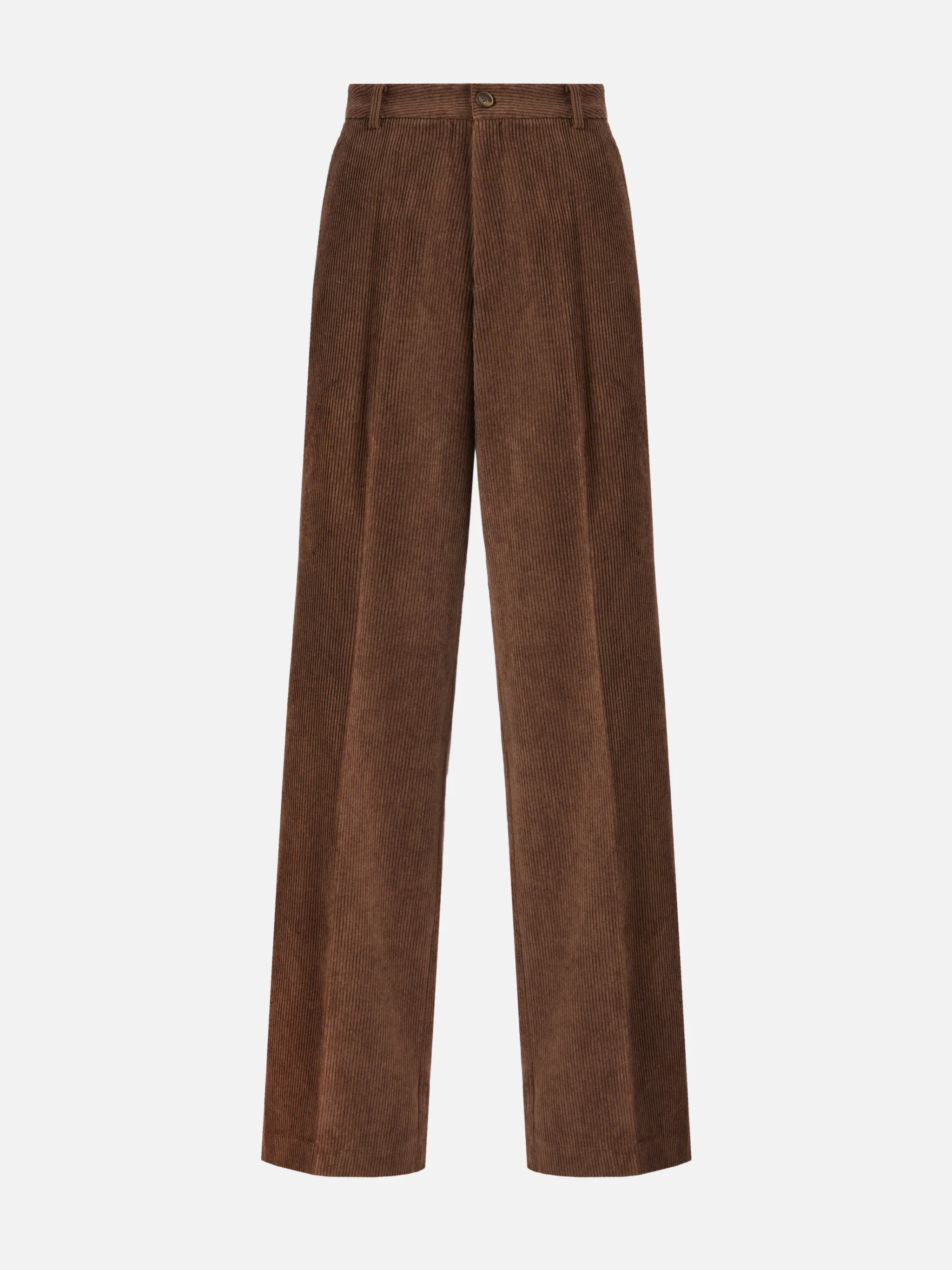 Pantaloni a gamba ampia Rebella in corduroy marrone - Image 4