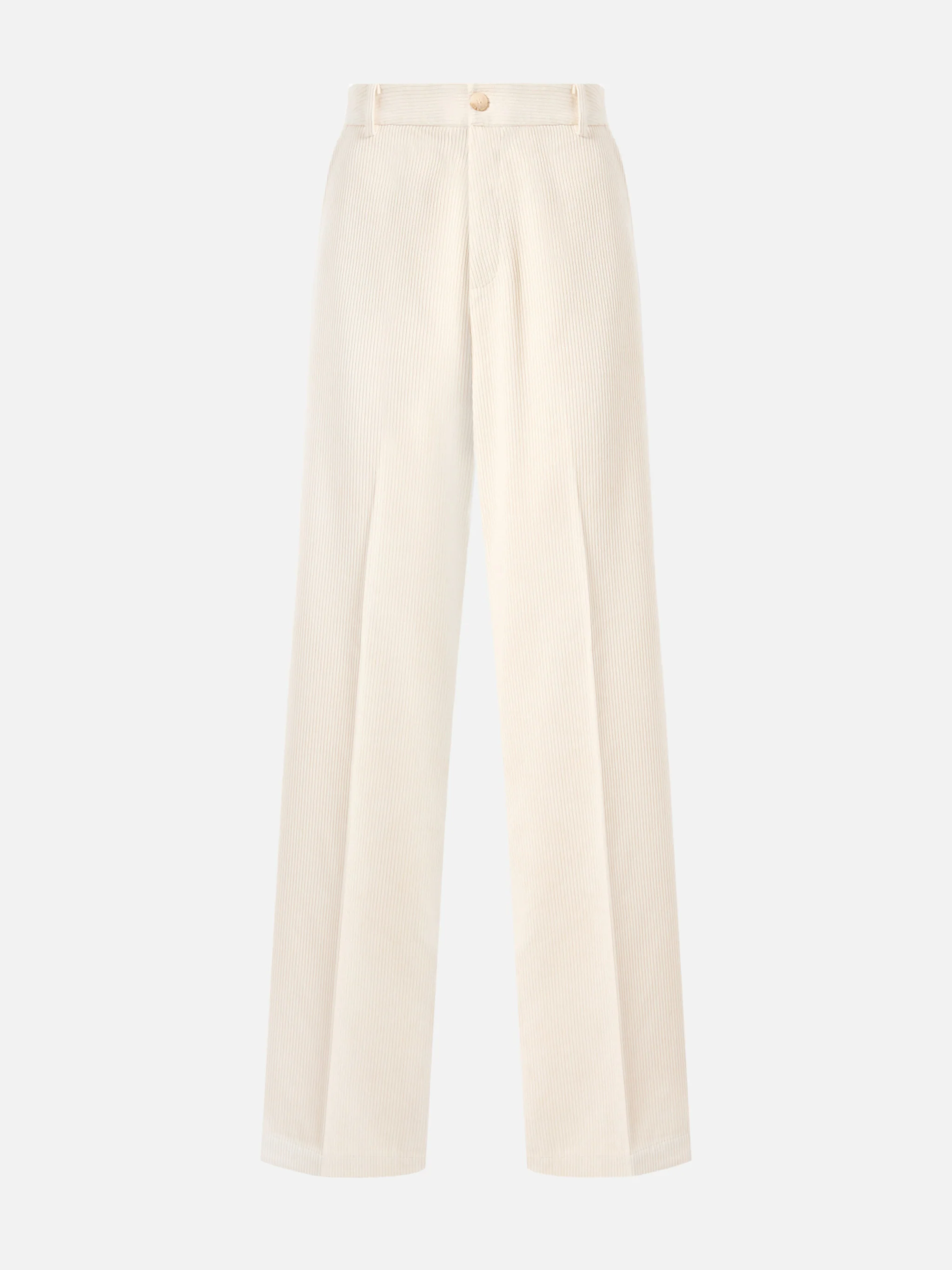 Pantaloni a gamba ampia Rebella in corduroy bianco crema - Image 5
