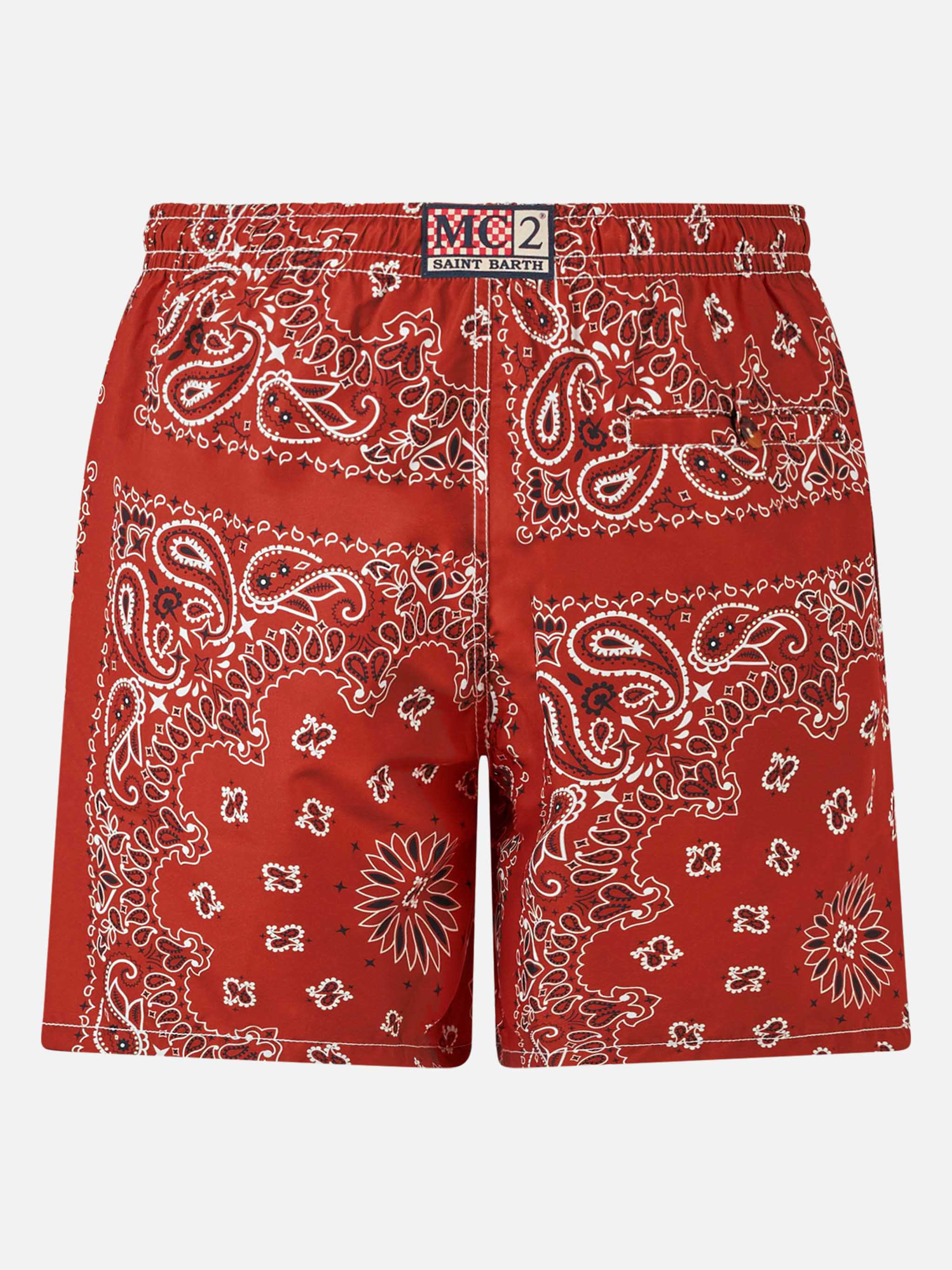 Costume mare Caprese stampa bandana rossa - Image 2