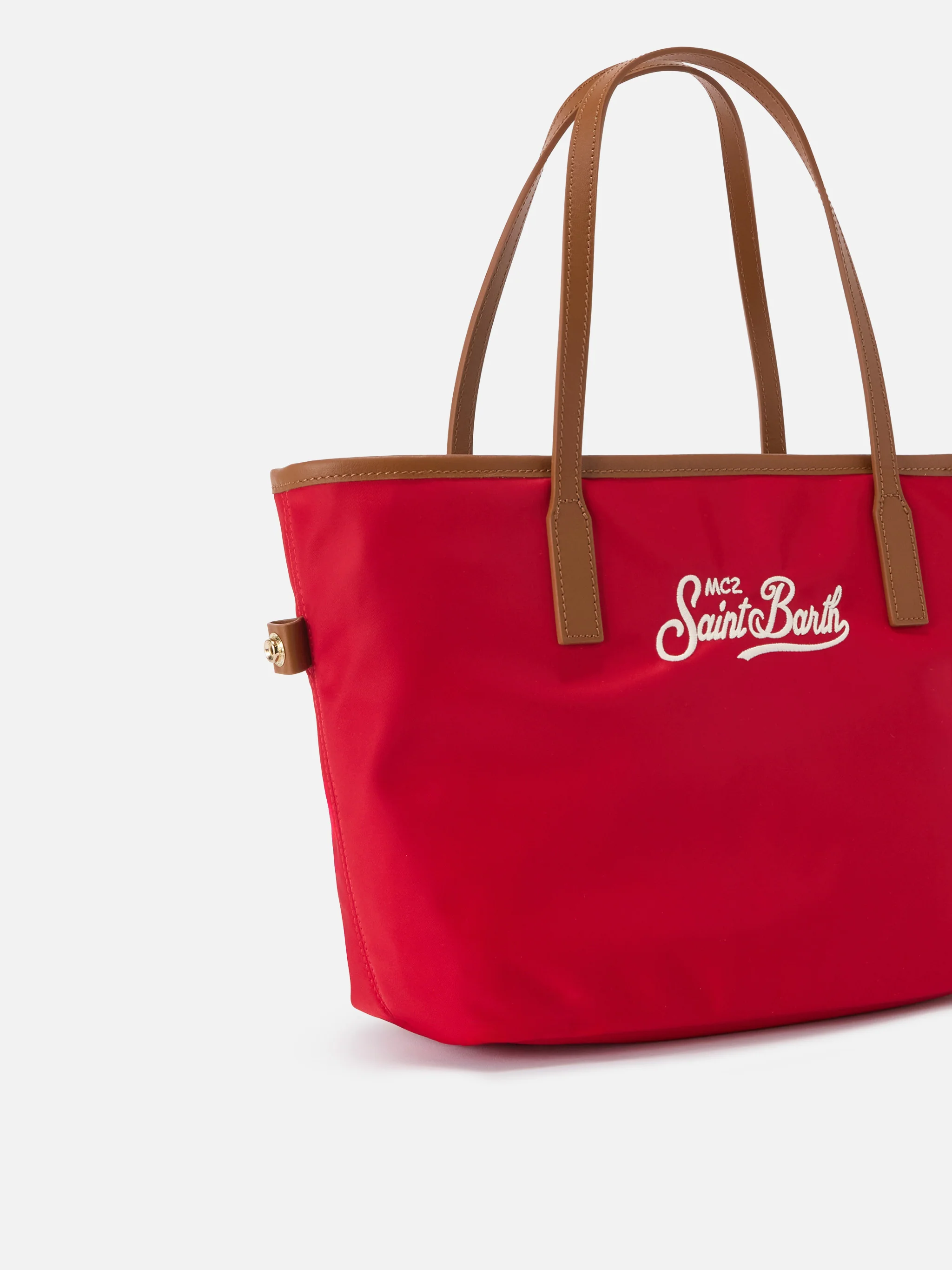 Borsa City medium in nylon rosso - Image 3