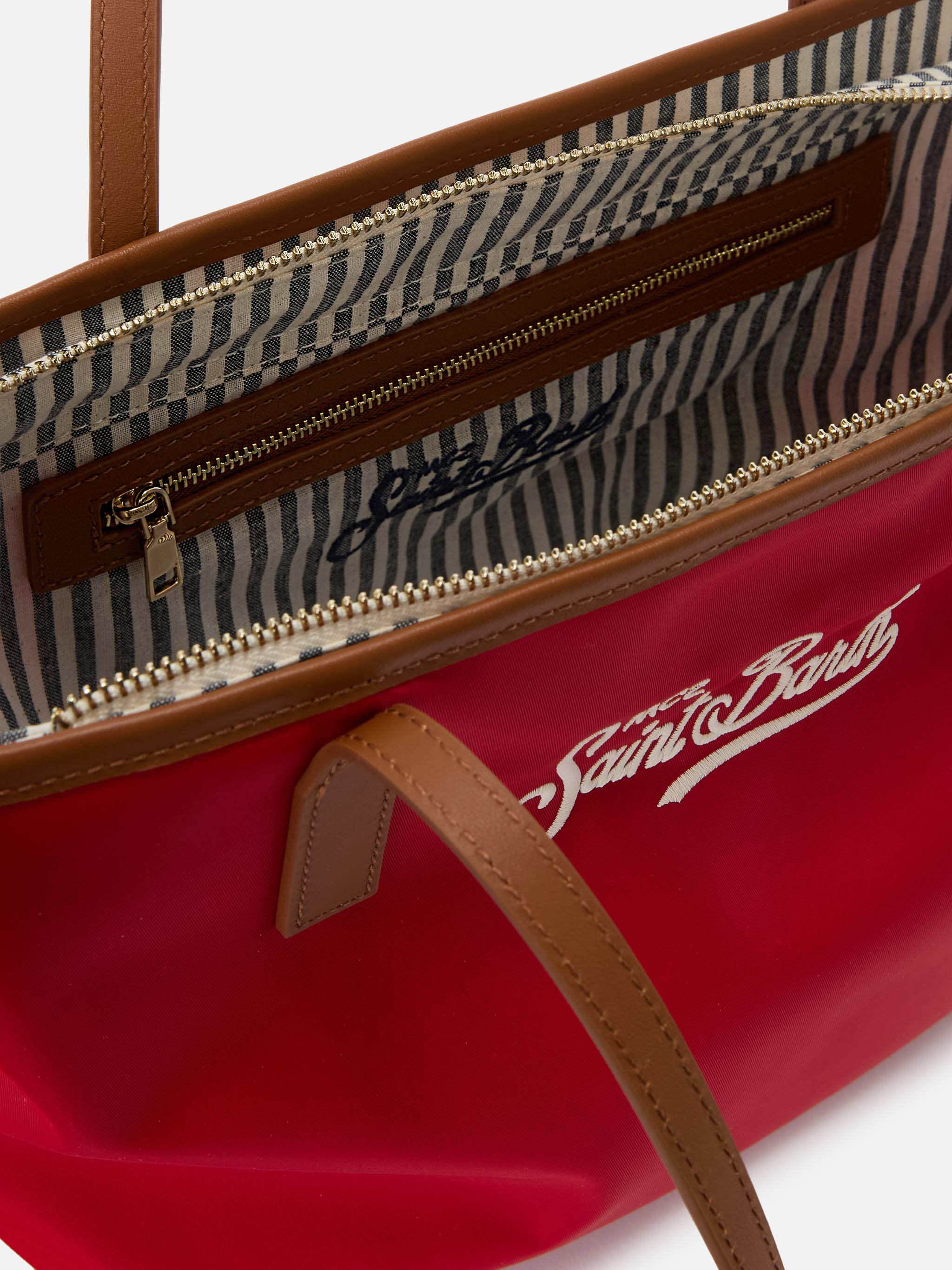 Borsa City medium in nylon rosso - Image 5