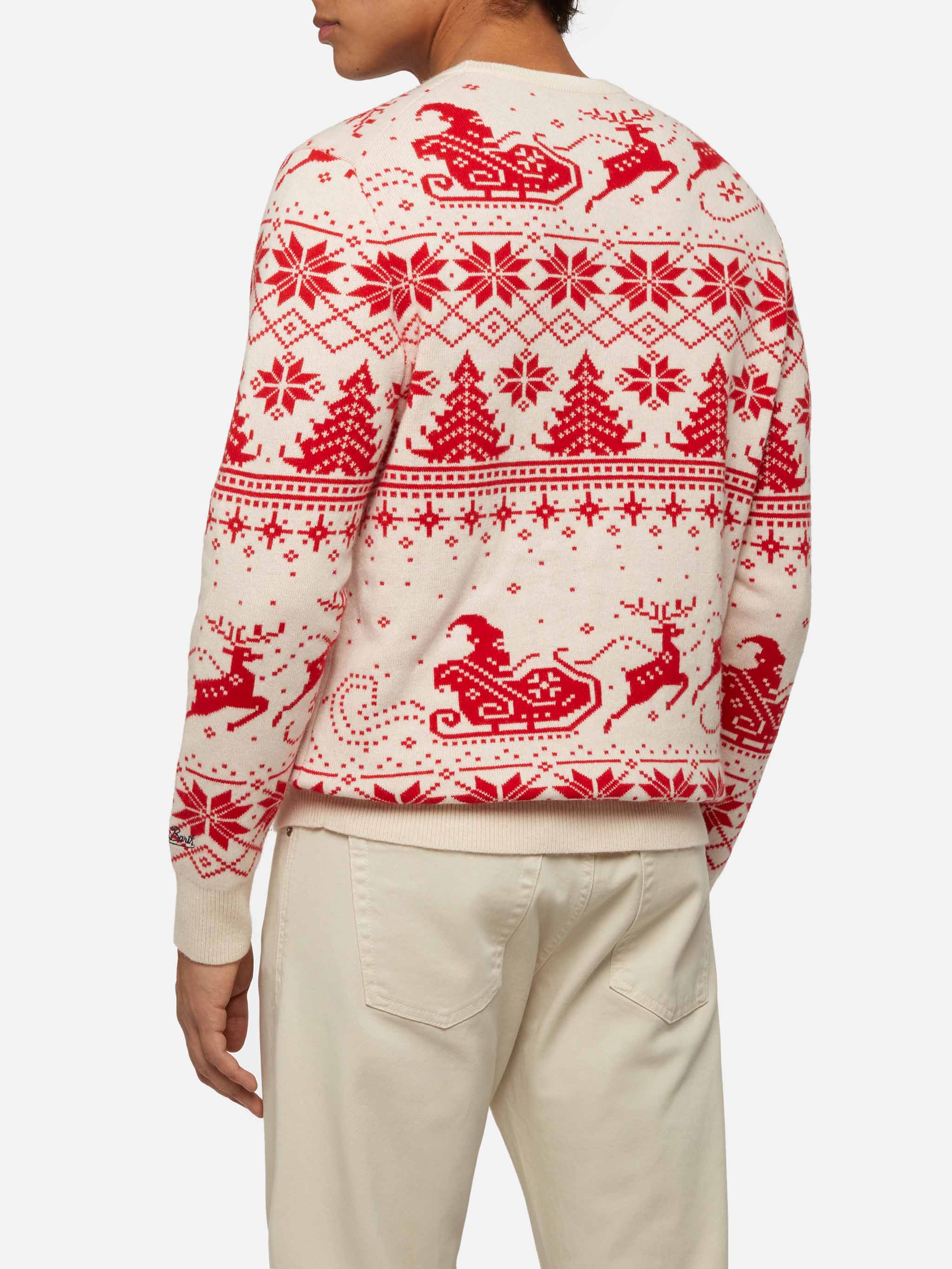 Maglione rosso Heron con jacquard fair isle e Dear Santa - Image 3