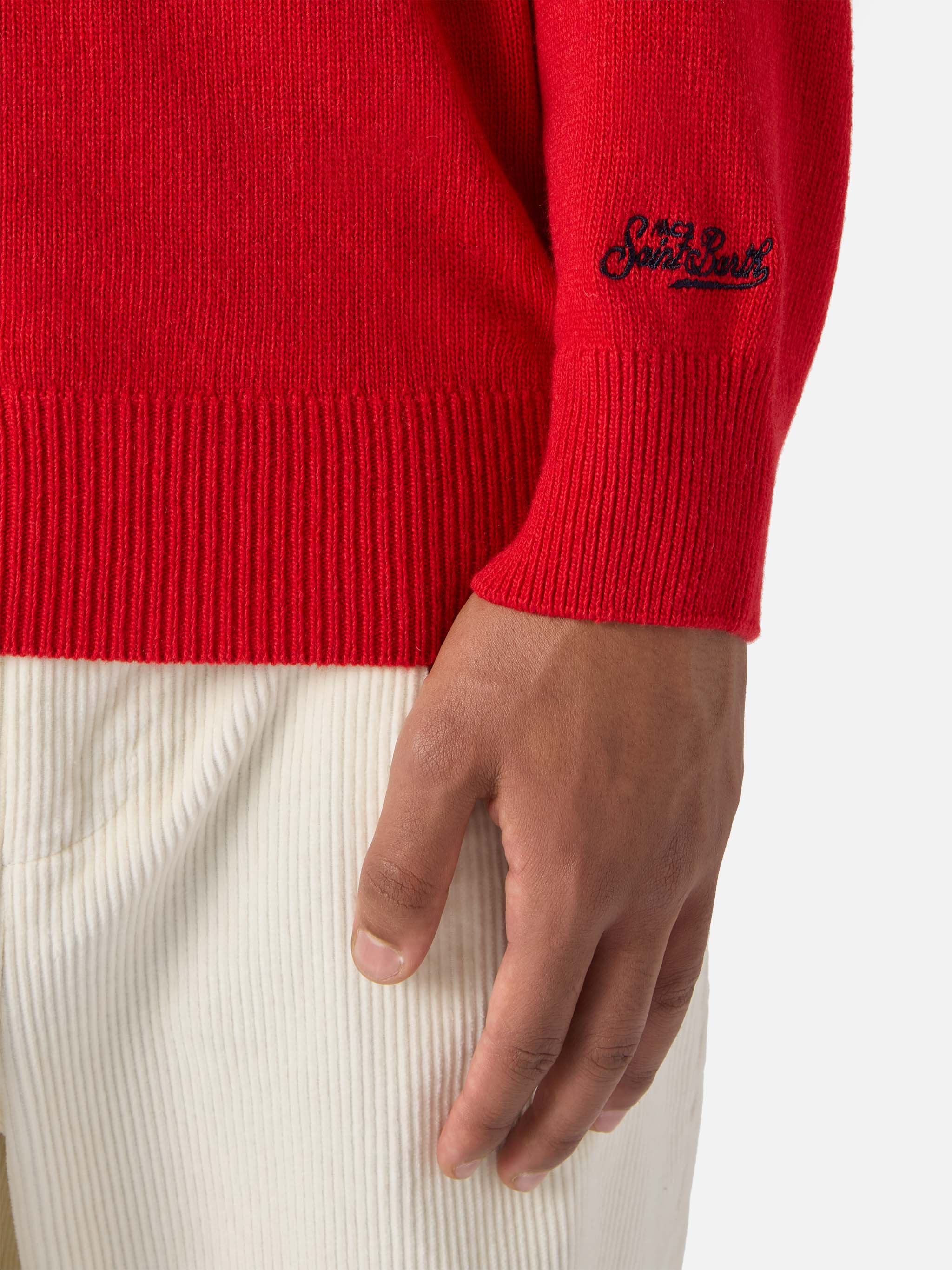 Girocollo rosso Heron con jacquard Vacanze di Natale | VACANZE DI NATALE SPECIAL EDITION - Image 4