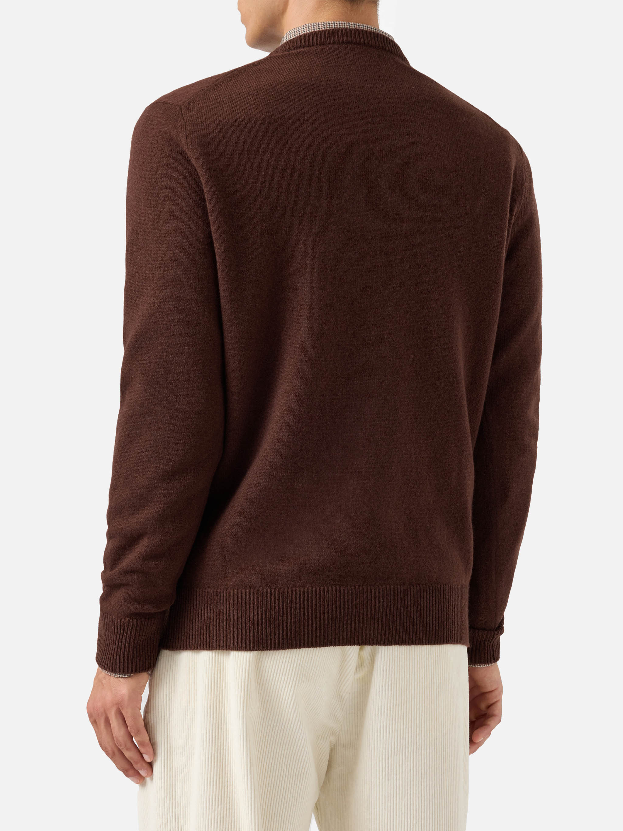 Maglione Regent in 100% LAMBSWOOL marrone - Image 3