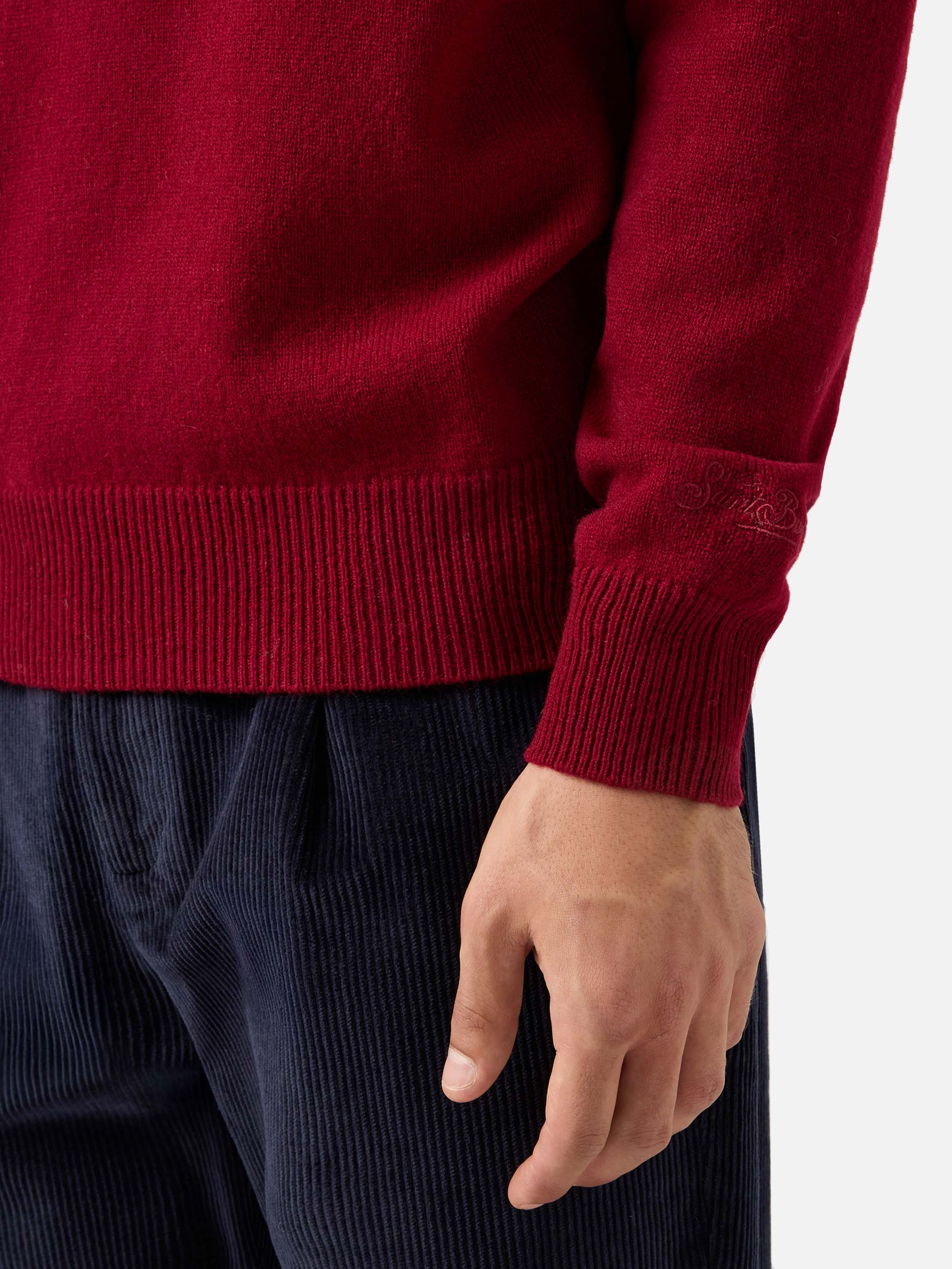 Maglione Regent in 100% LAMBSWOOL bordeaux - Image 4