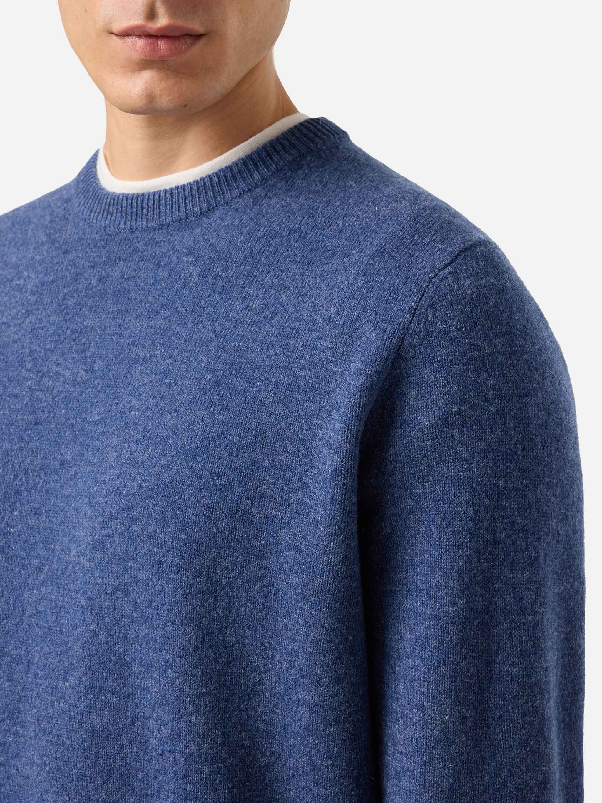 Maglione Regent in 100% LAMBSWOOL blu denim - Image 2
