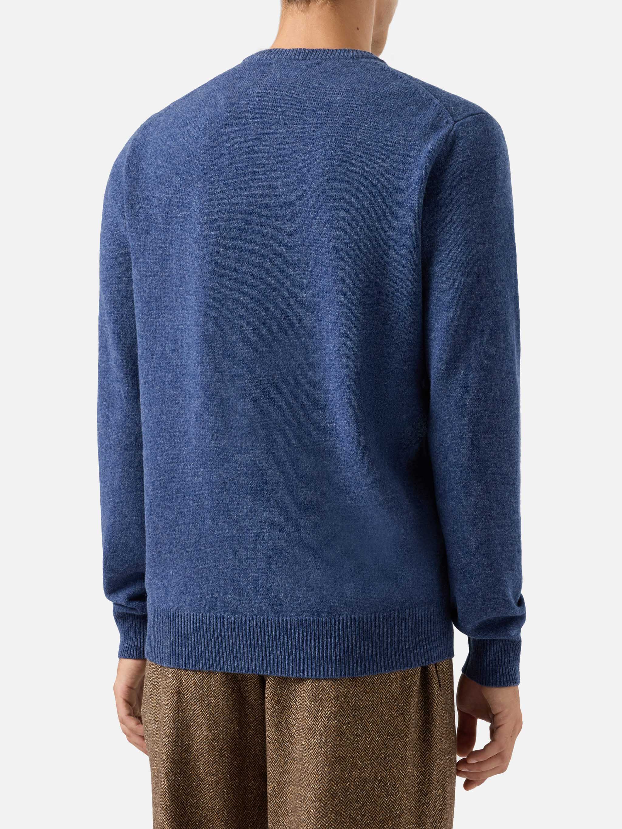 Maglione Regent in 100% LAMBSWOOL blu denim - Image 3