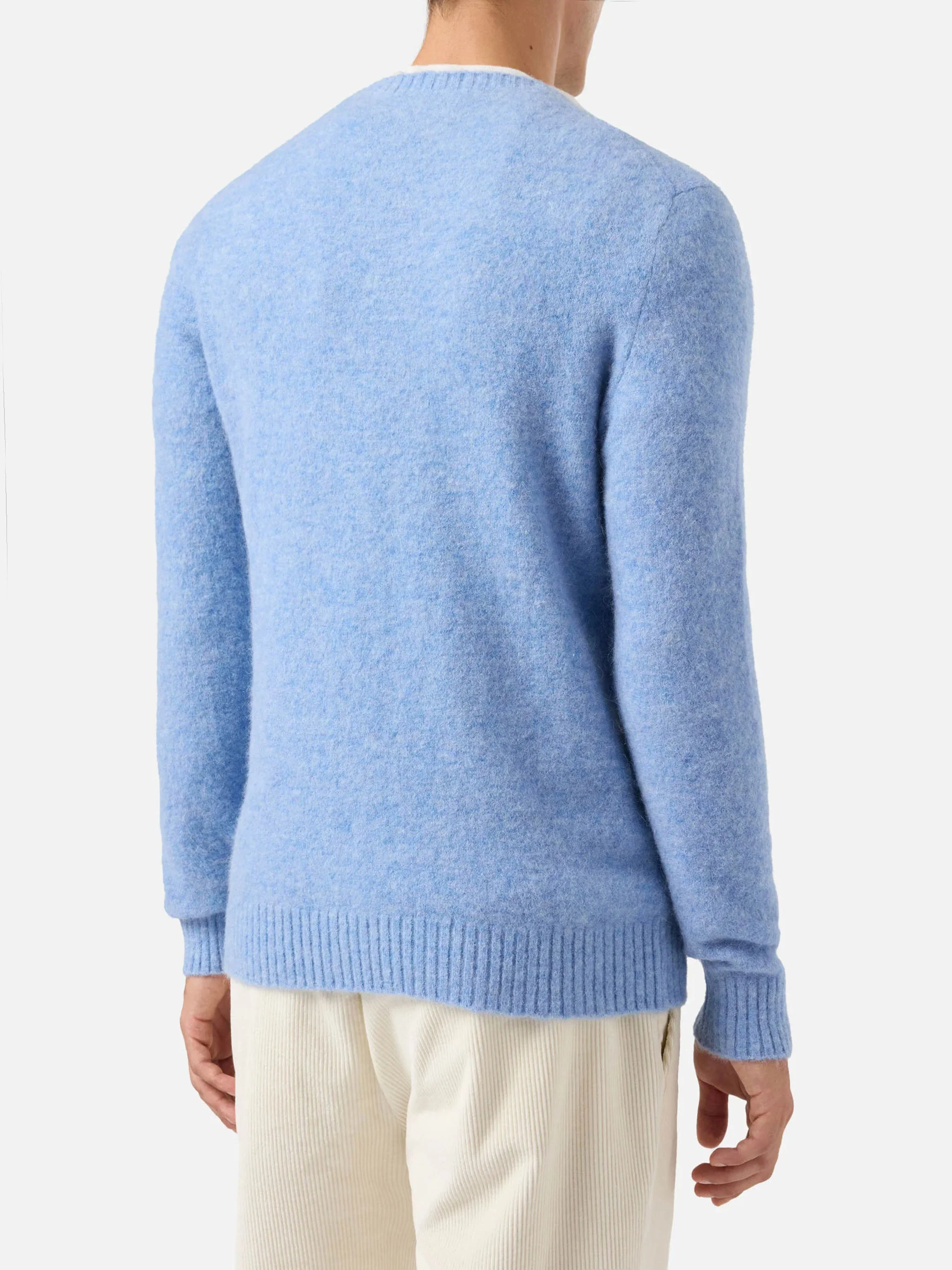 Maglione girocollo Regent in ALPACA STRETCH azzurro chiaro - Image 3