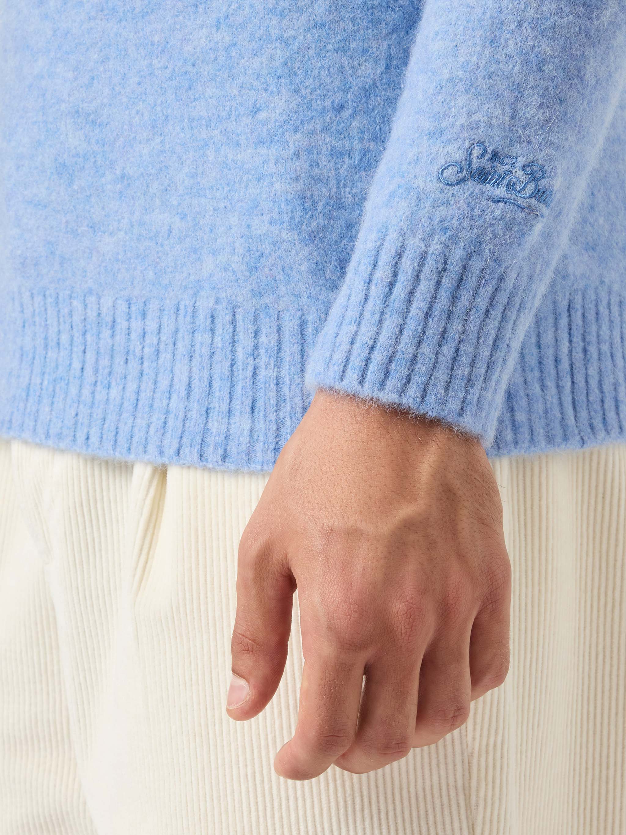 Maglione girocollo Regent in ALPACA STRETCH azzurro chiaro - Image 4