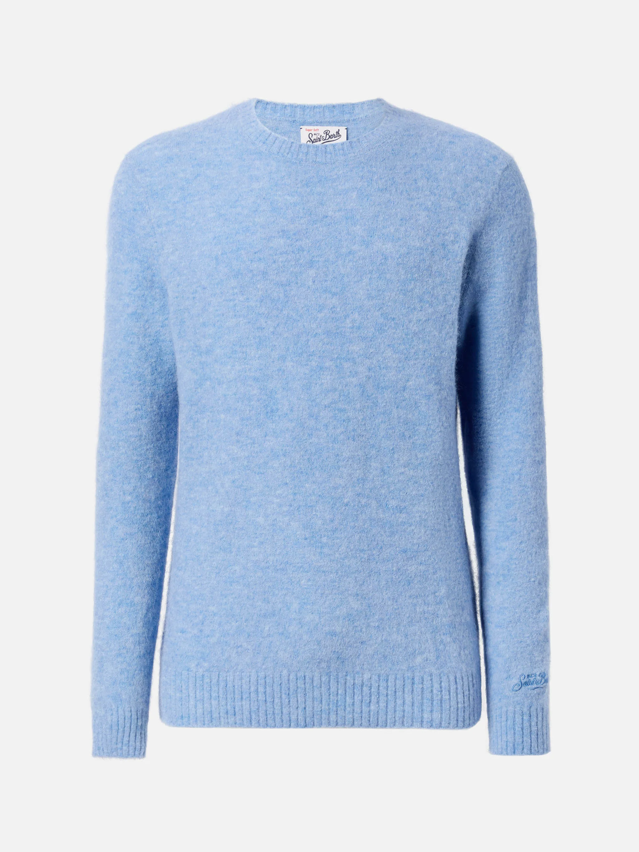 Maglione girocollo Regent in ALPACA STRETCH azzurro chiaro - Image 5