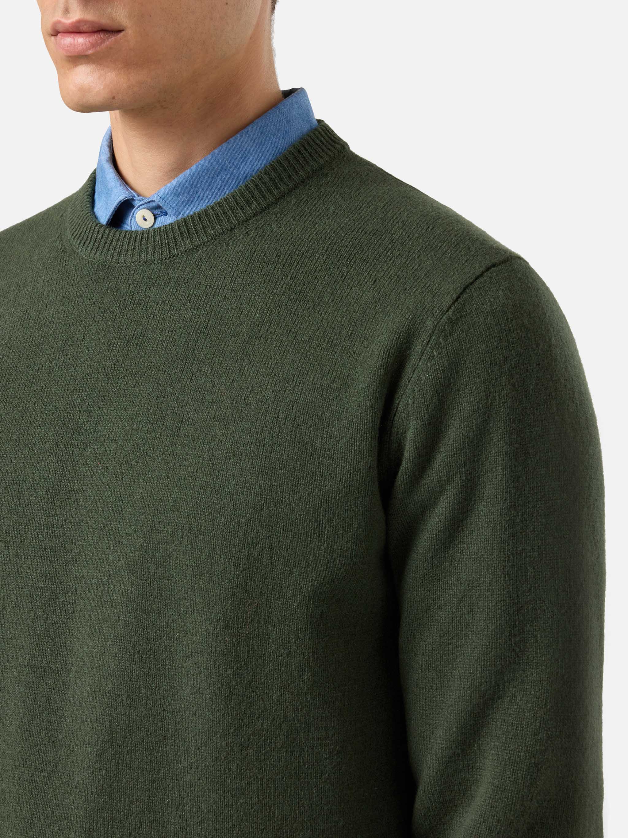 Maglione Regent in 100% LAMBSWOOL verde militare - Image 2