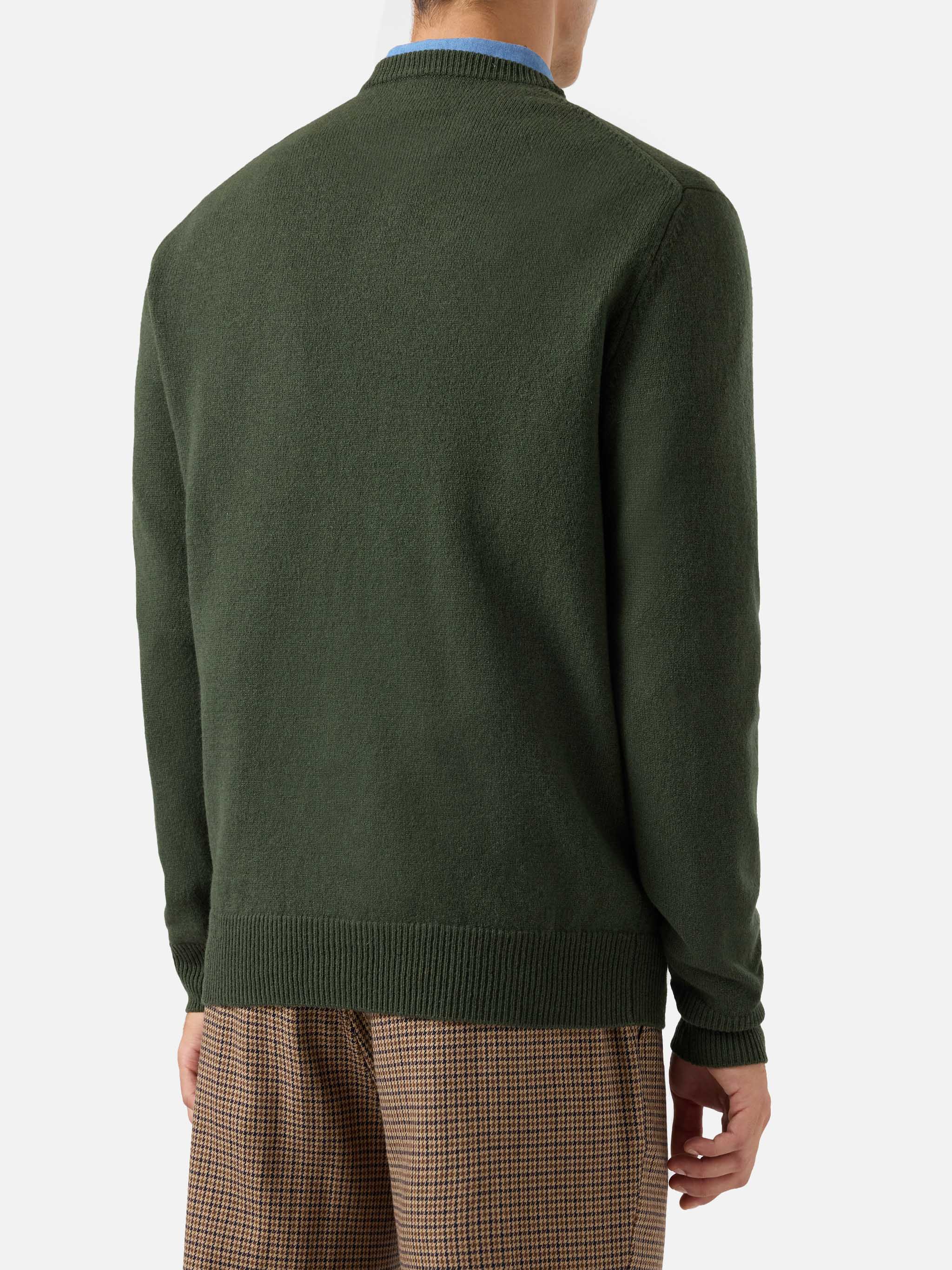 Maglione Regent in 100% LAMBSWOOL verde militare - Image 3