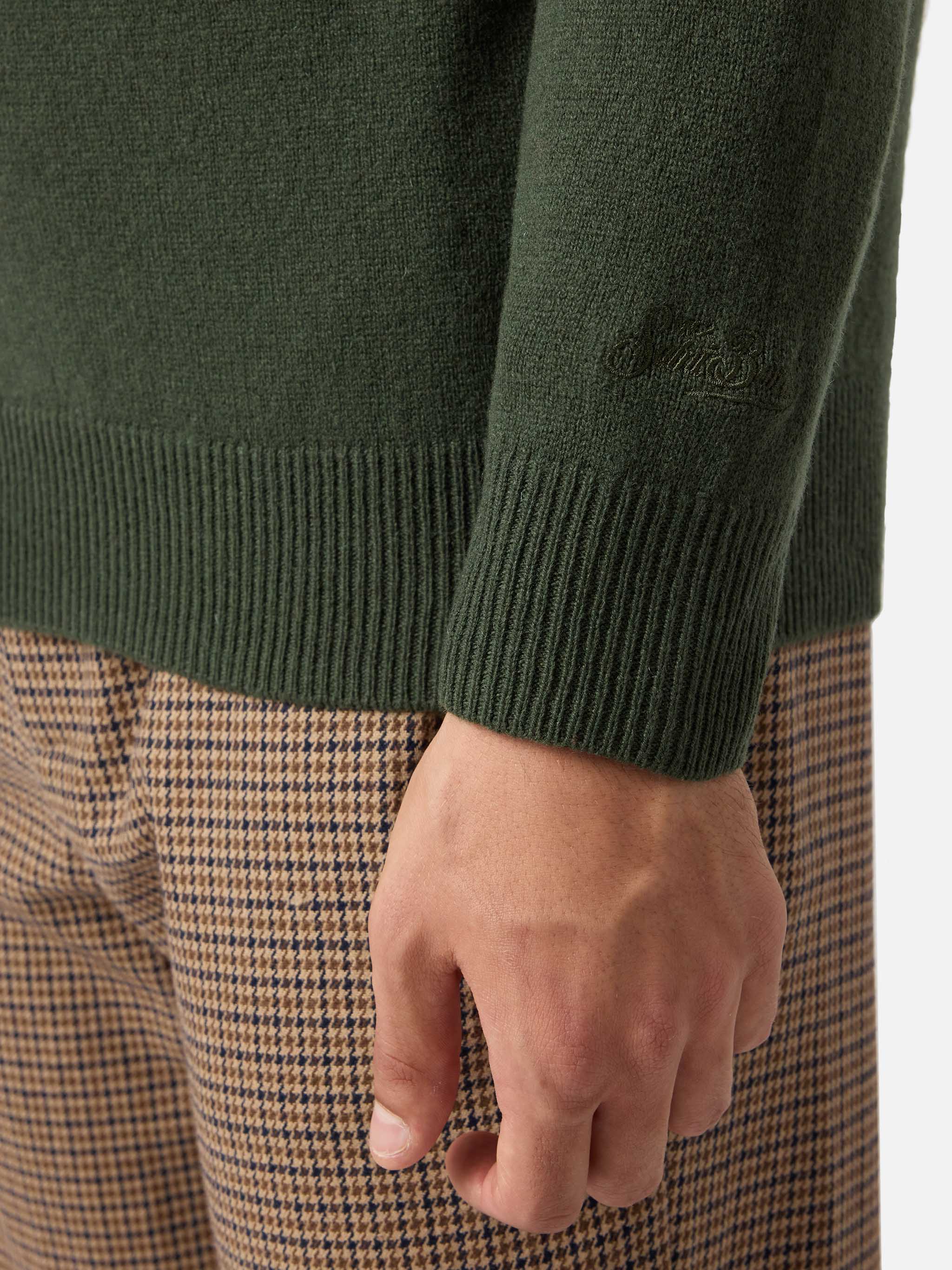 Maglione Regent in 100% LAMBSWOOL verde militare - Image 4