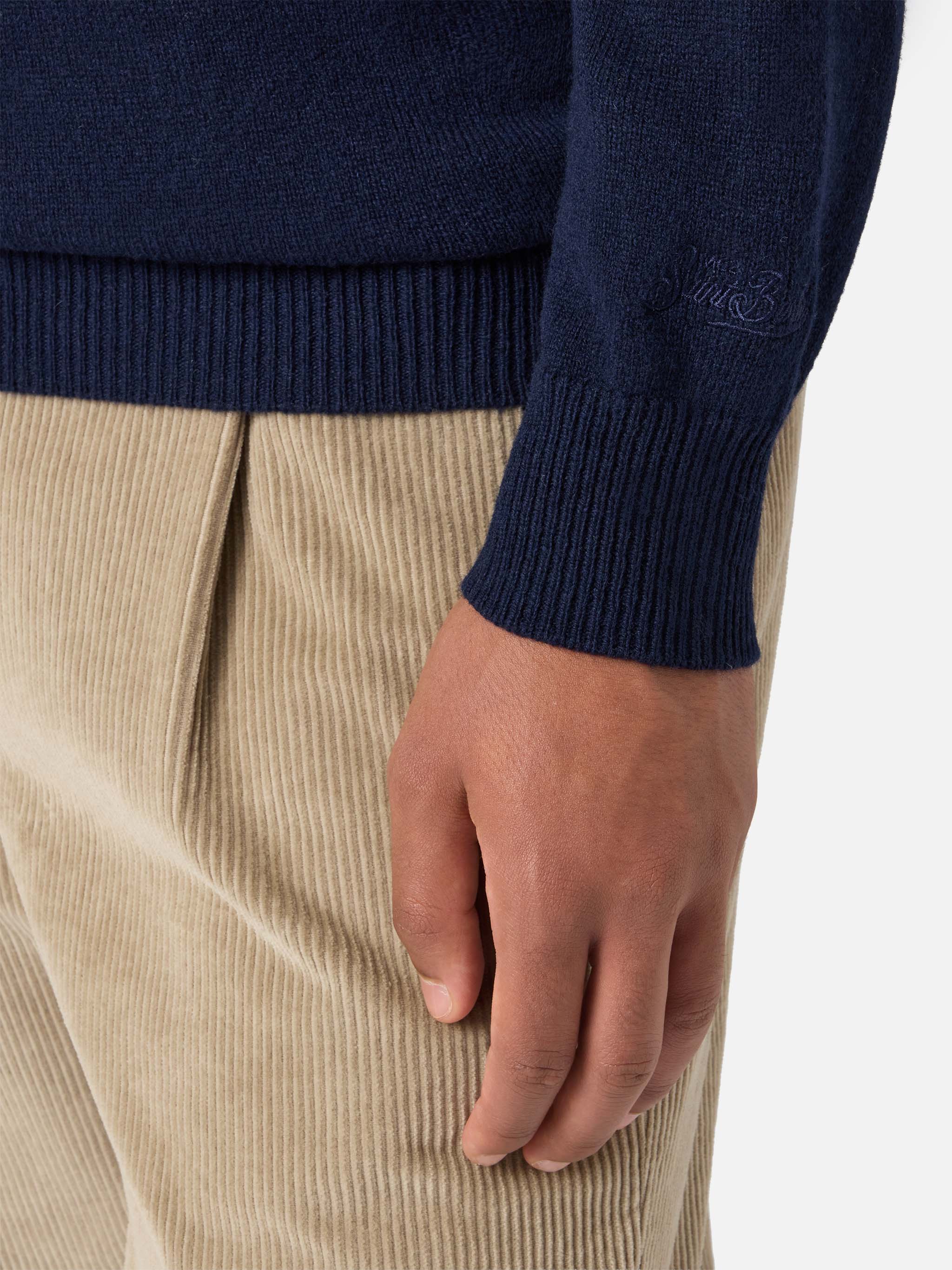 Maglione Regent in 100% LAMBSWOOL blu notte - Image 4