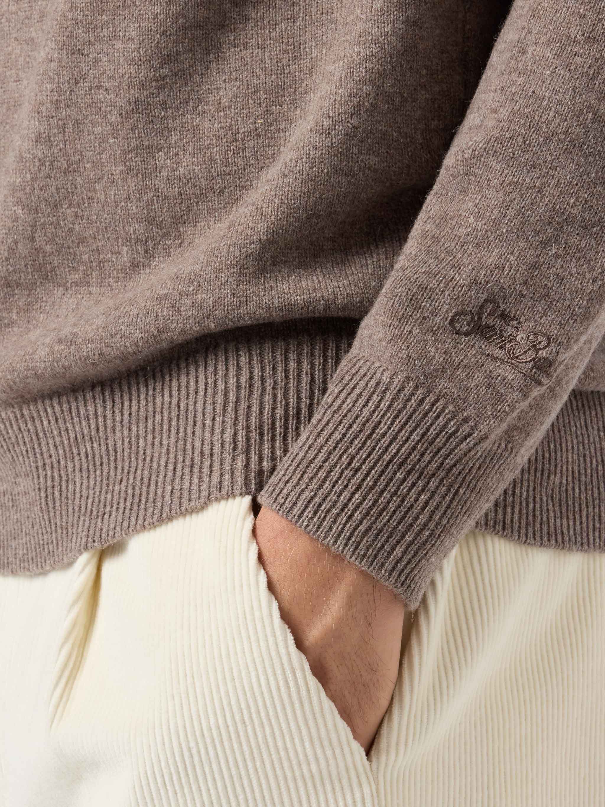 Maglione Regent in 100% LAMBSWOOL nocciola - Image 4