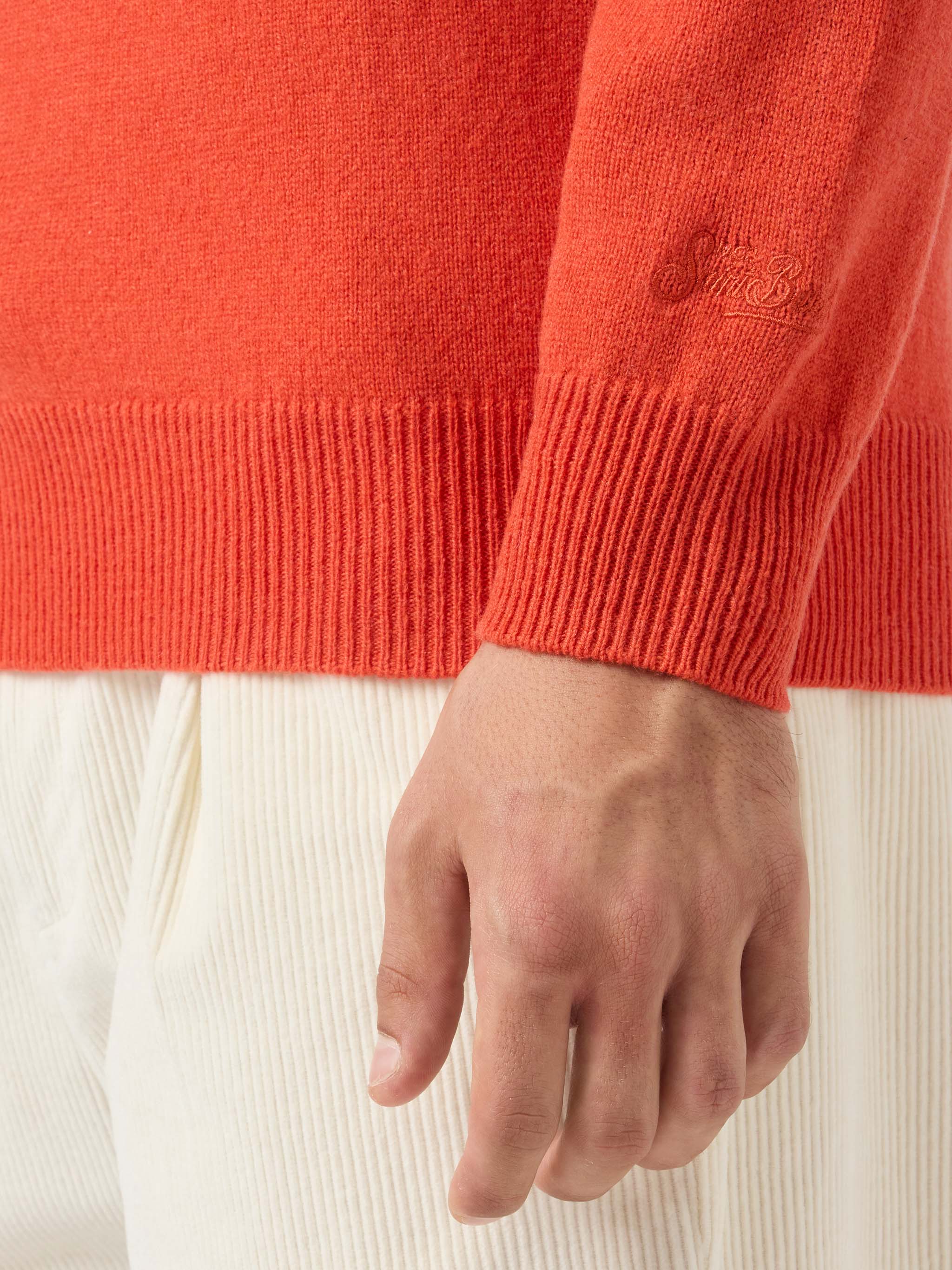 Maglione Regent in 100% LAMBSWOOL arancio - Image 4