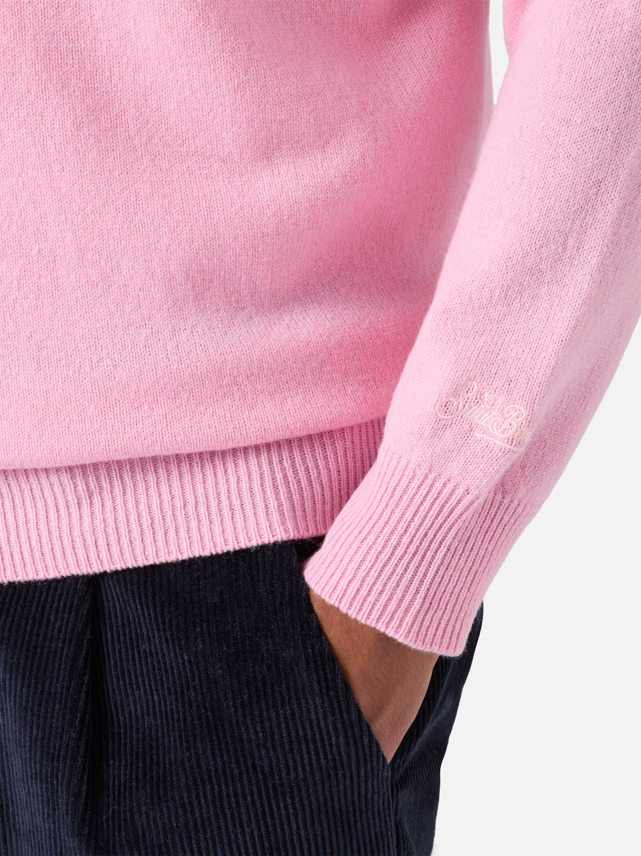 Maglione Regent in 100% LAMBSWOOL rosa - Image 4