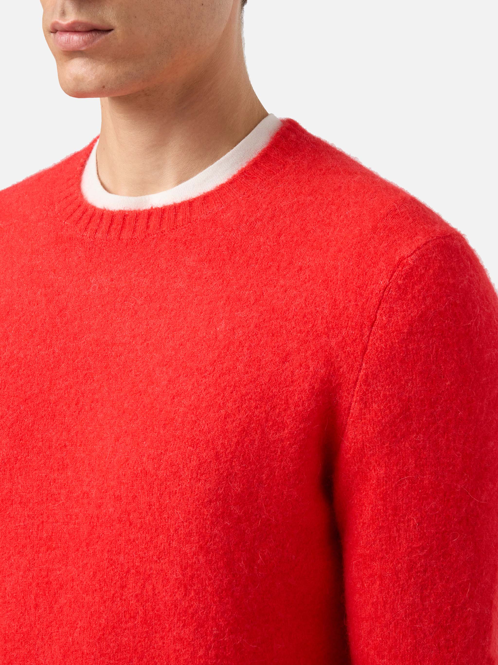 Maglione girocollo Regent in ALPACA STRETCH rosso - Image 2