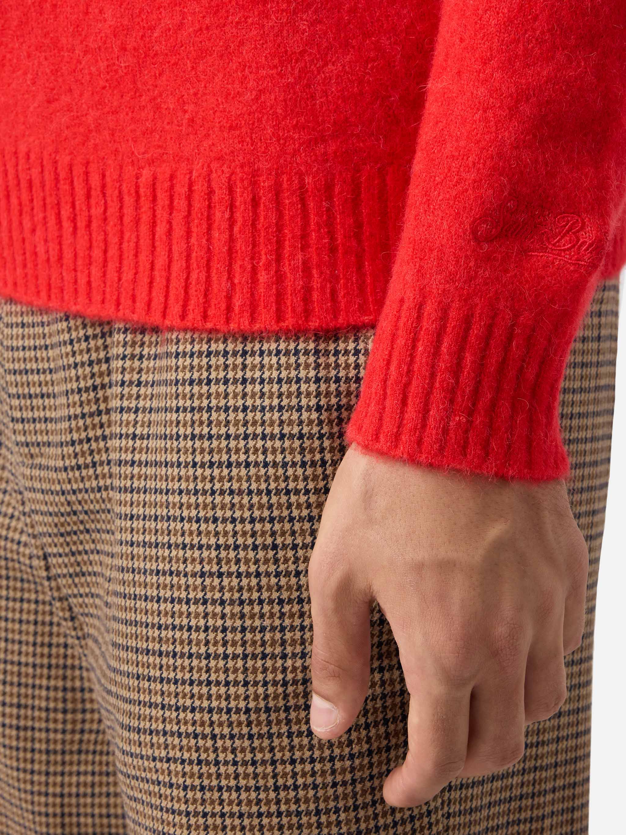 Maglione girocollo Regent in ALPACA STRETCH rosso - Image 4