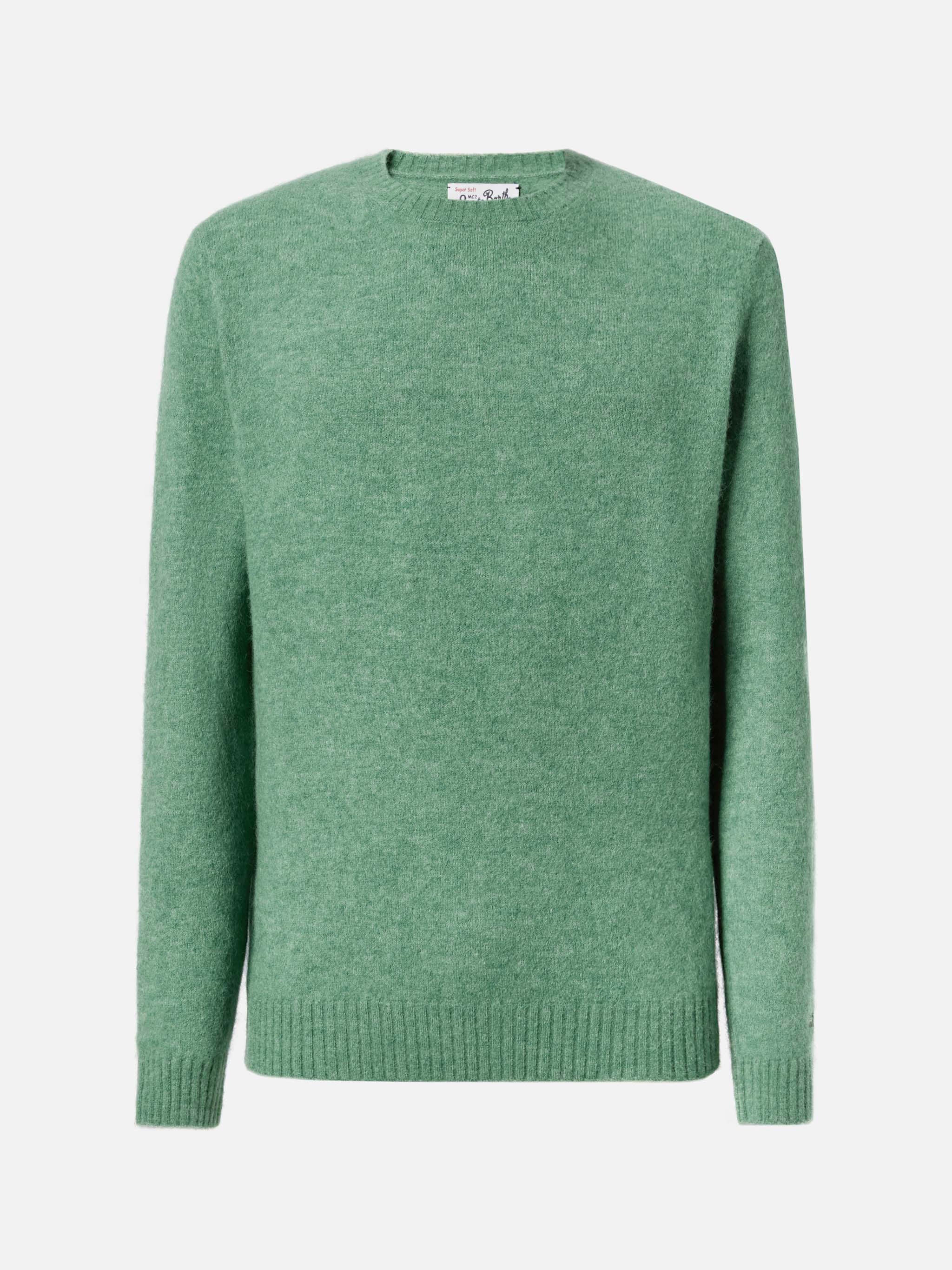 Maglione girocollo Regent in ALPACA STRETCH verde salvia - Image 5