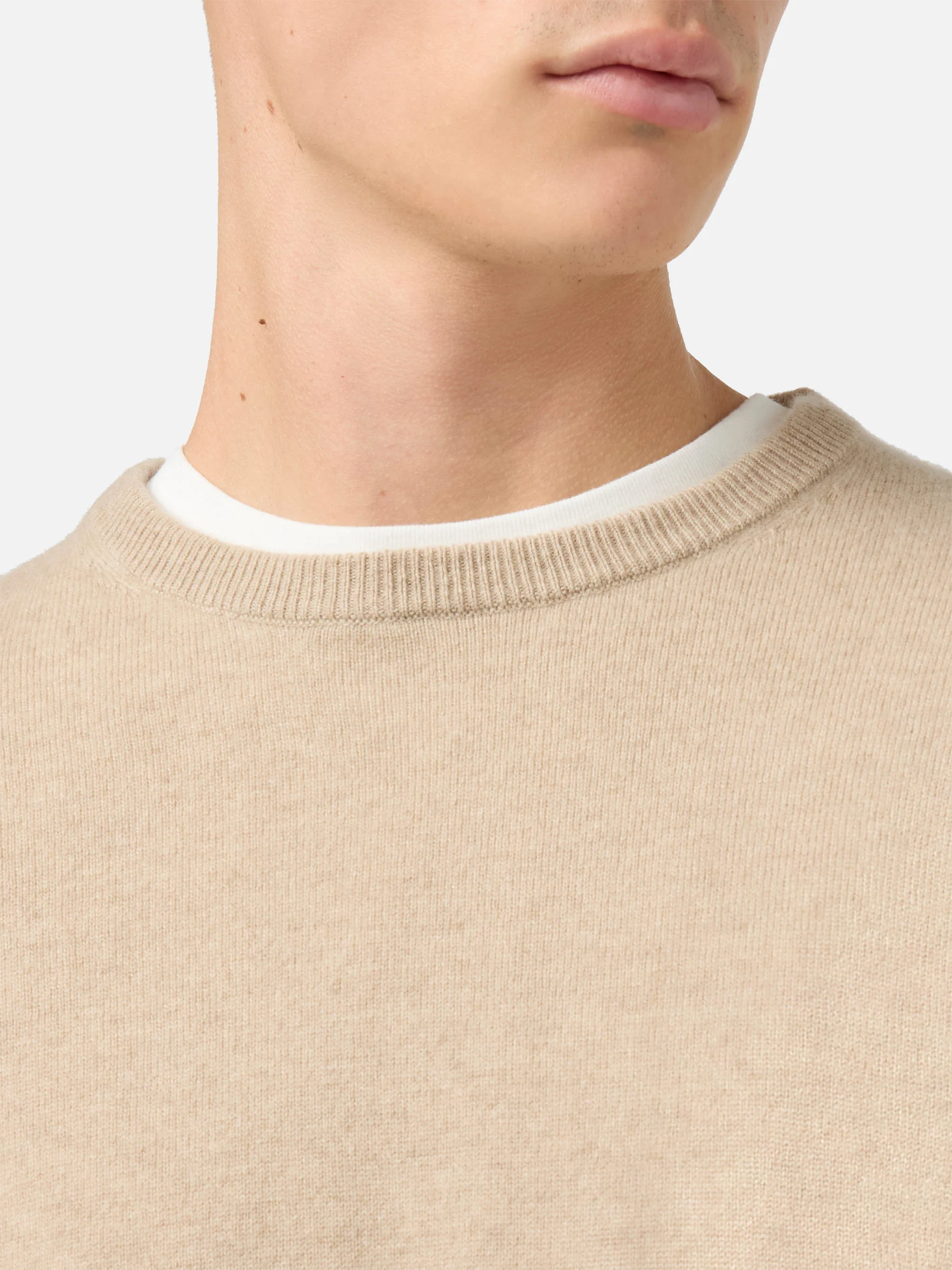 Maglione girocollo Regent in 100% CASHMERE beige - Image 2