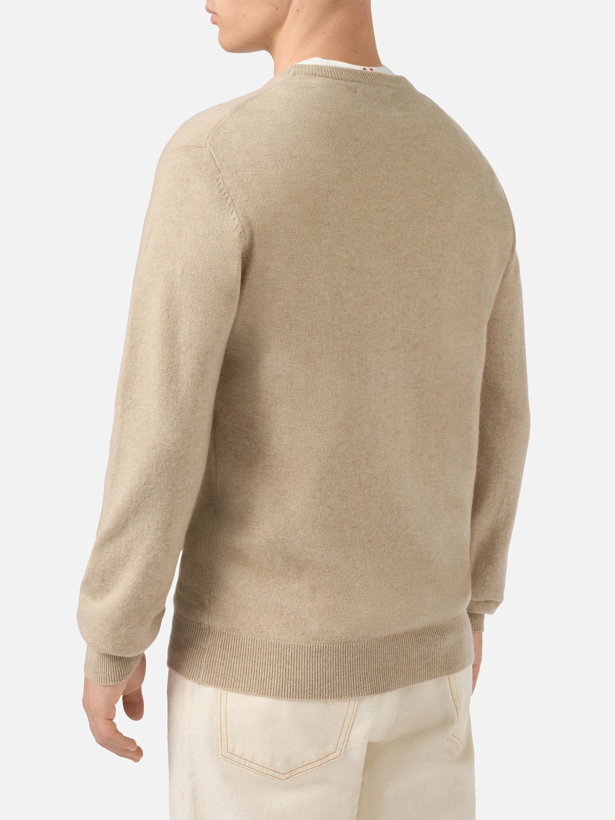 Maglione girocollo Regent in 100% CASHMERE beige - Image 3