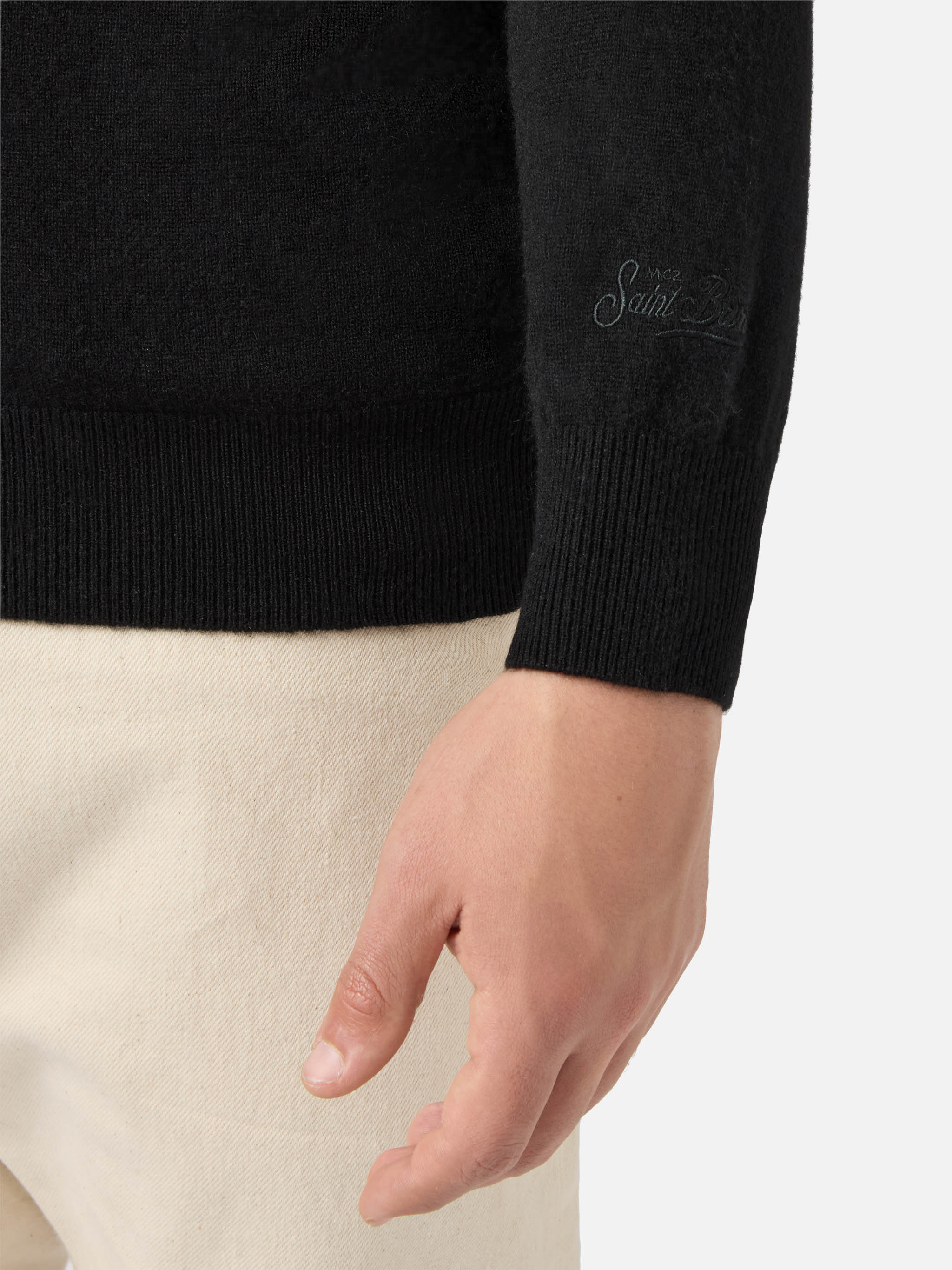 Maglione Regent in 100% CASHMERE nero - Image 4