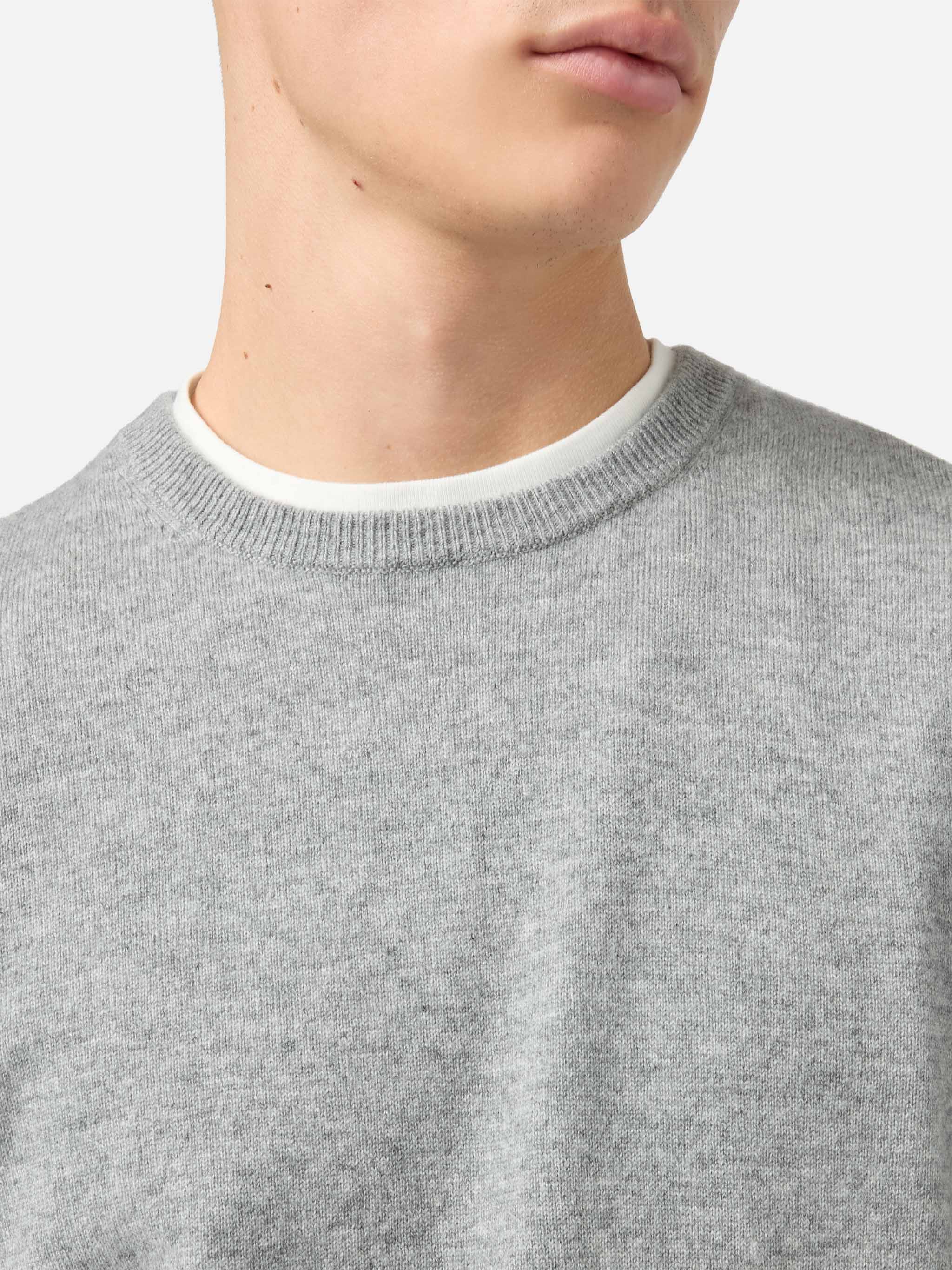 Maglione Regent in 100% CASHMERE grigio melange - Image 2