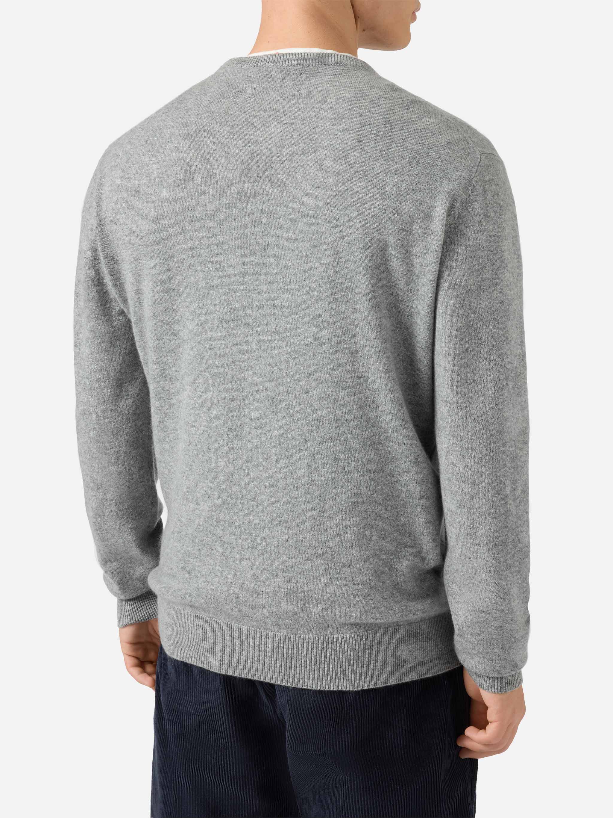 Maglione Regent in 100% CASHMERE grigio melange - Image 3