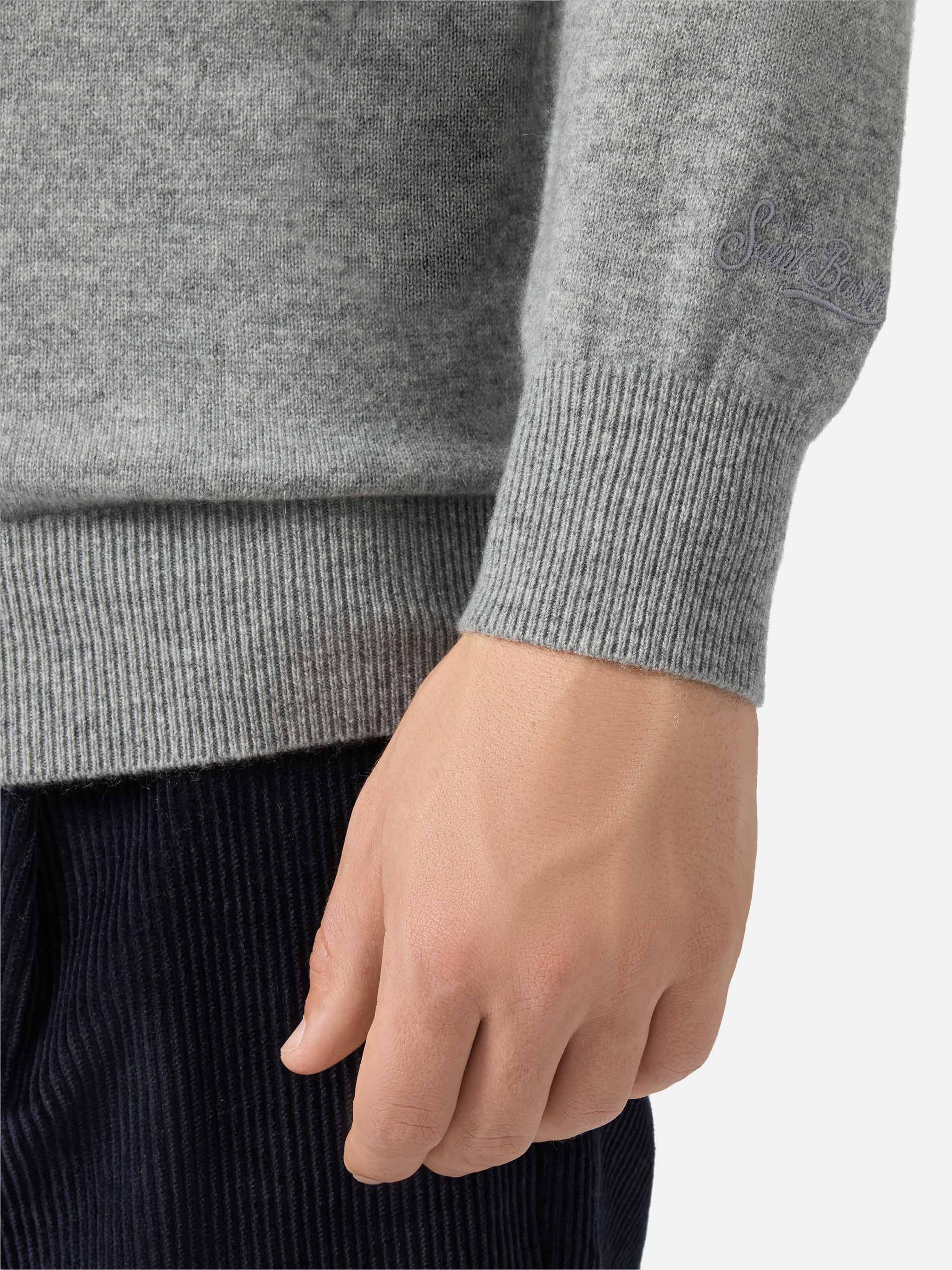 Maglione Regent in 100% CASHMERE grigio melange - Image 4