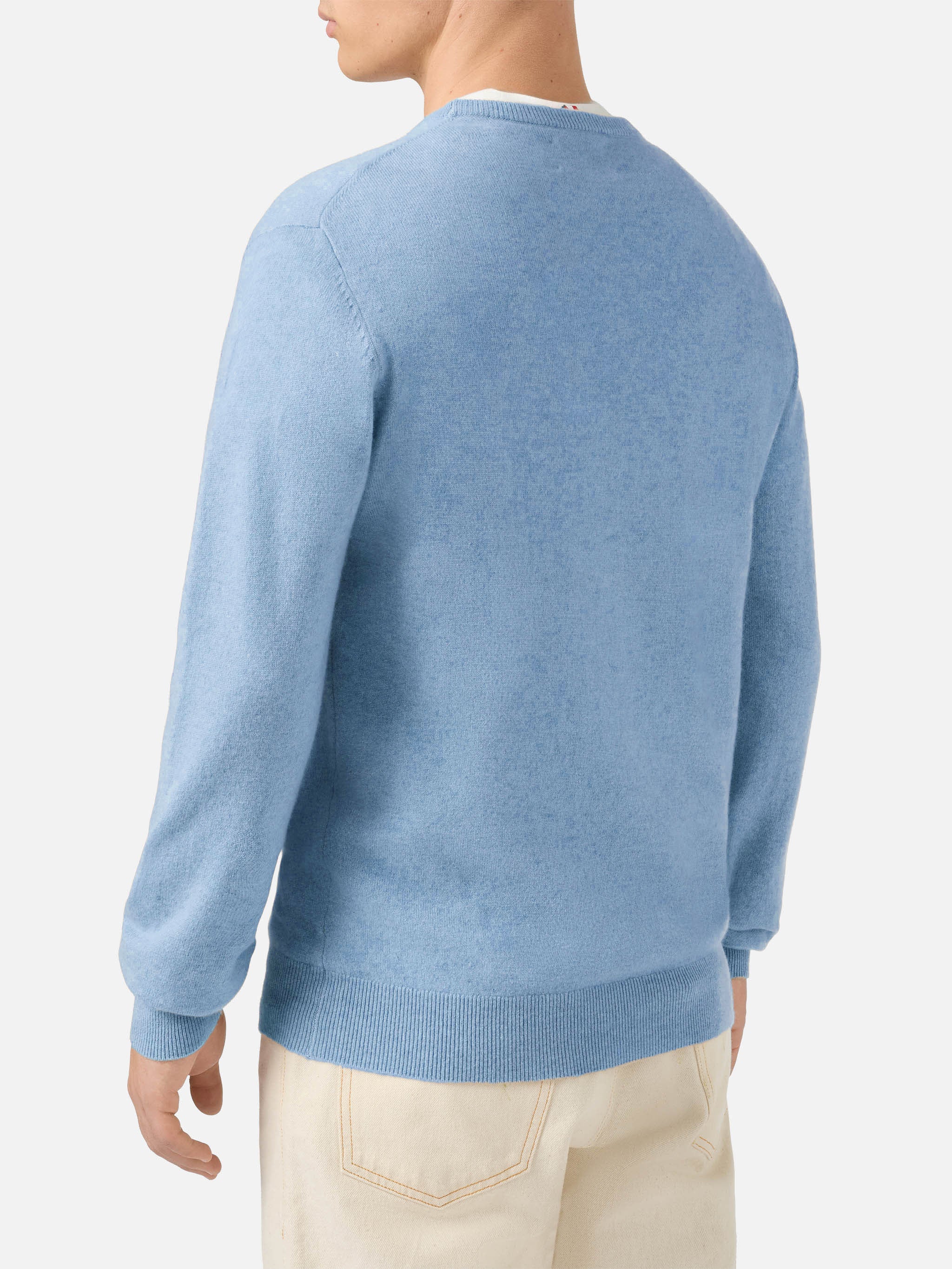 Maglione Regent in 100% CASHMERE azzurro - Image 3