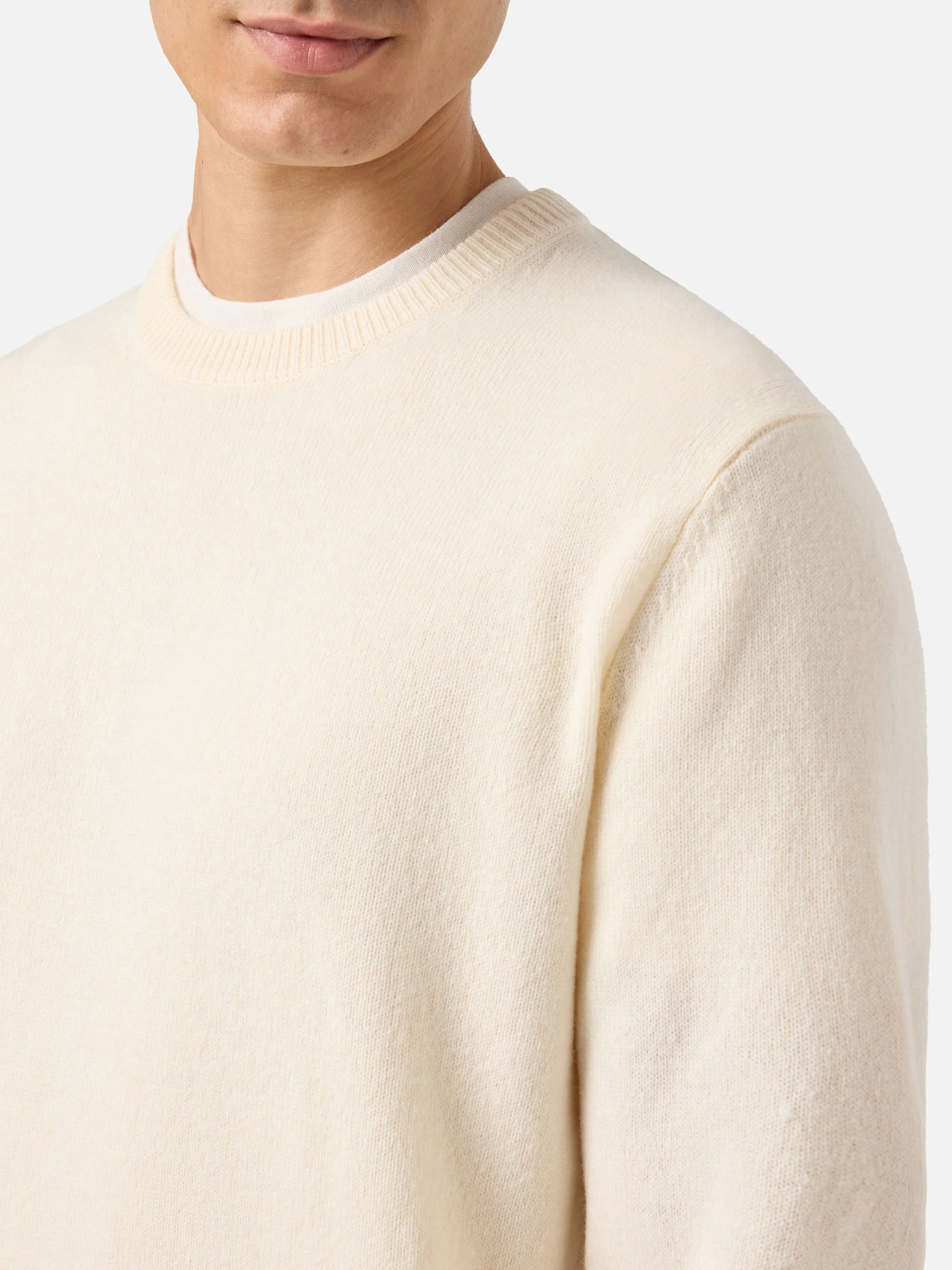 Maglione Regent in 100% LAMBSWOOL bianco - Image 2