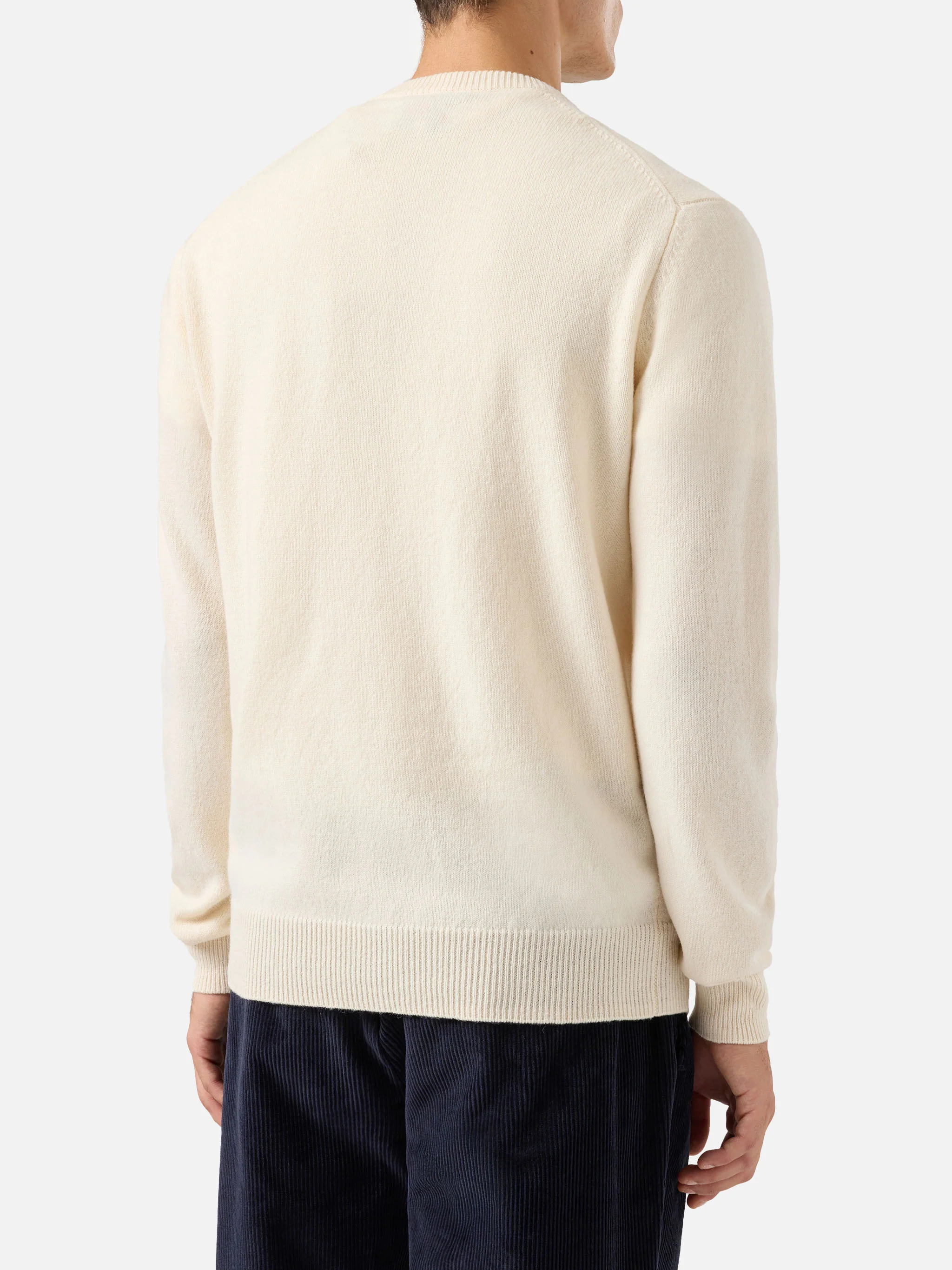 Maglione Regent in 100% LAMBSWOOL bianco - Image 3