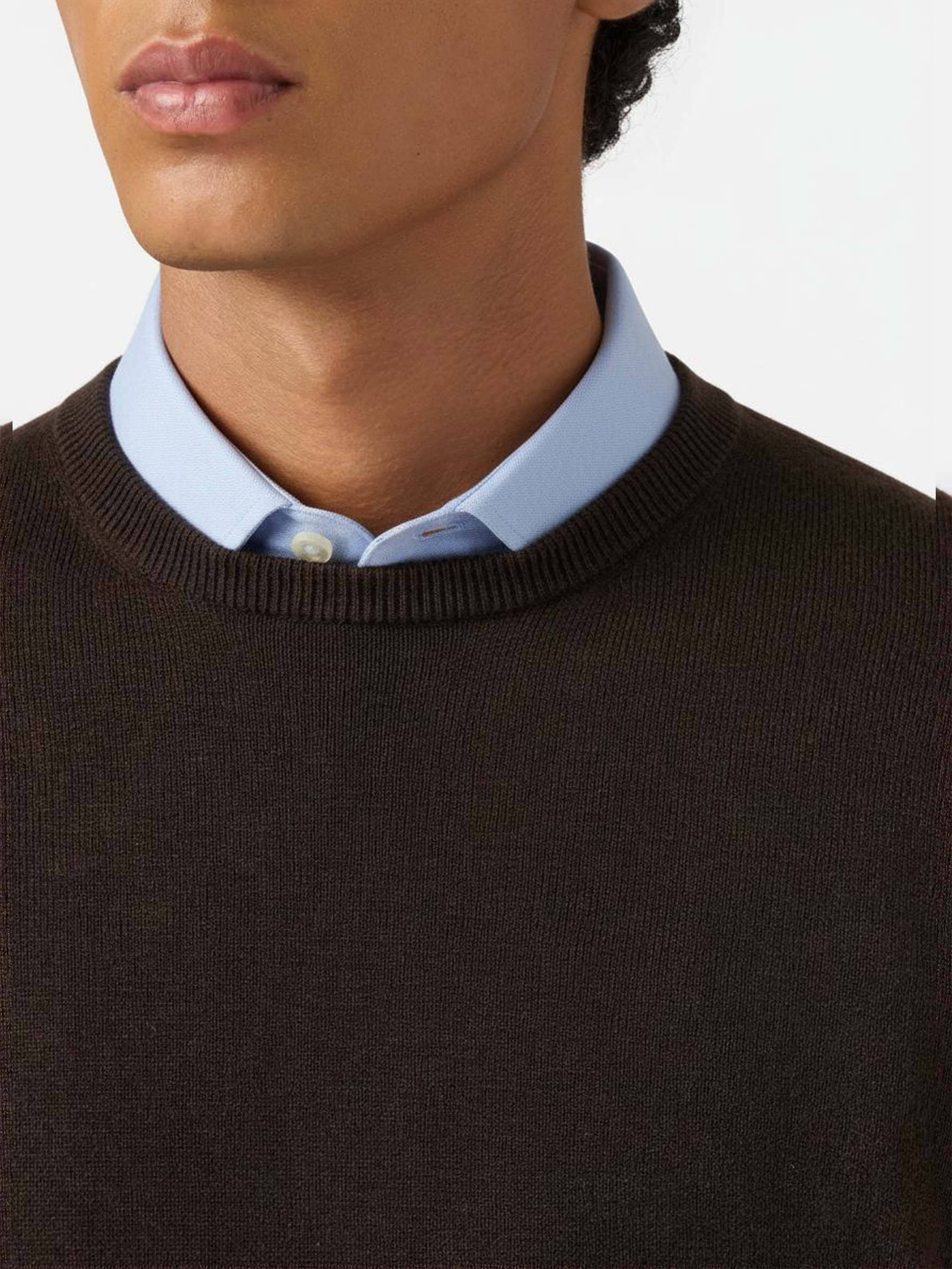 Maglione Regent in LANA MERINO e CASHMERE marrone - Image 2