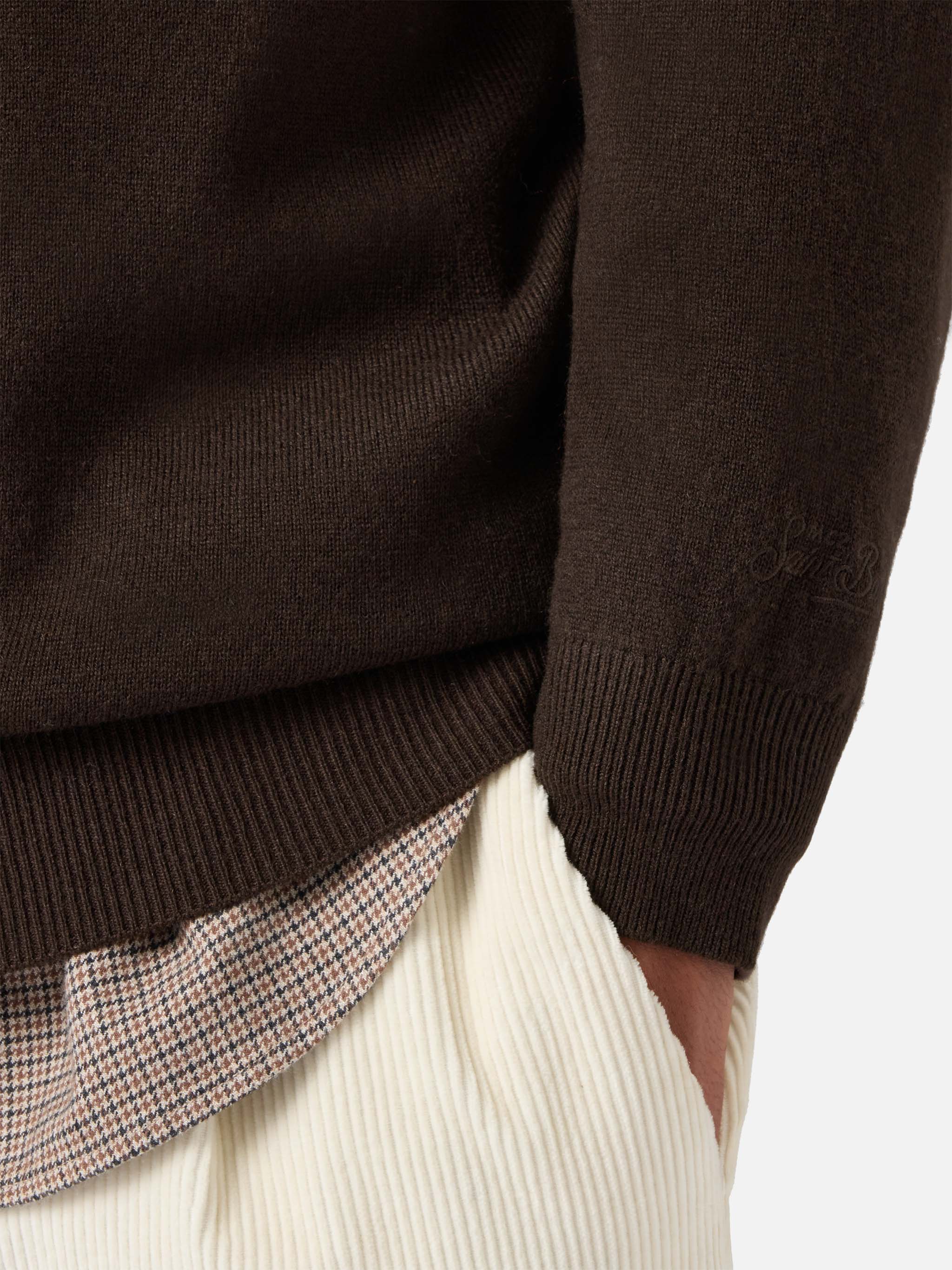 Maglione Regent in LANA MERINO e CASHMERE marrone - Image 3