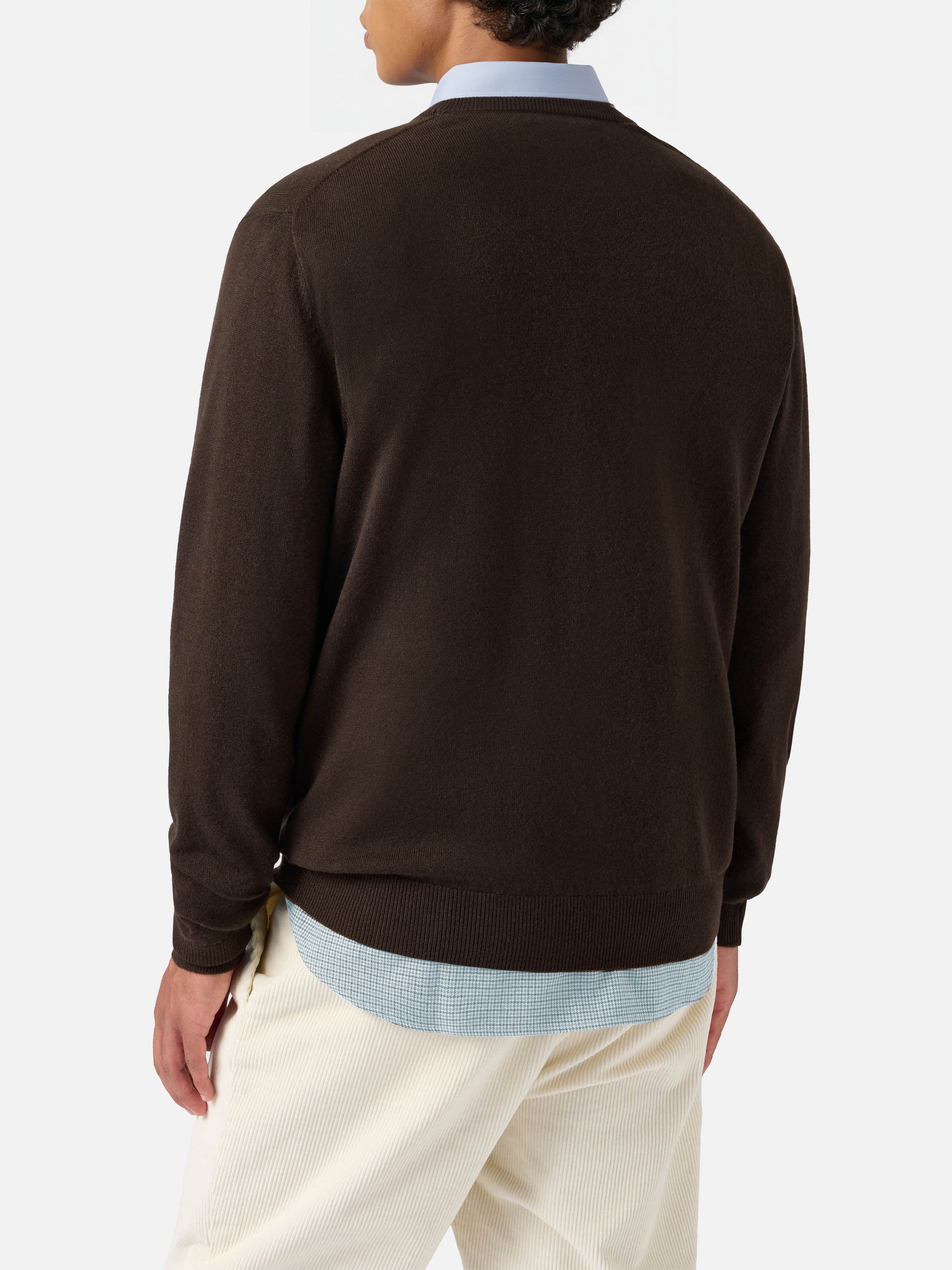 Maglione Regent in LANA MERINO e CASHMERE marrone - Image 4