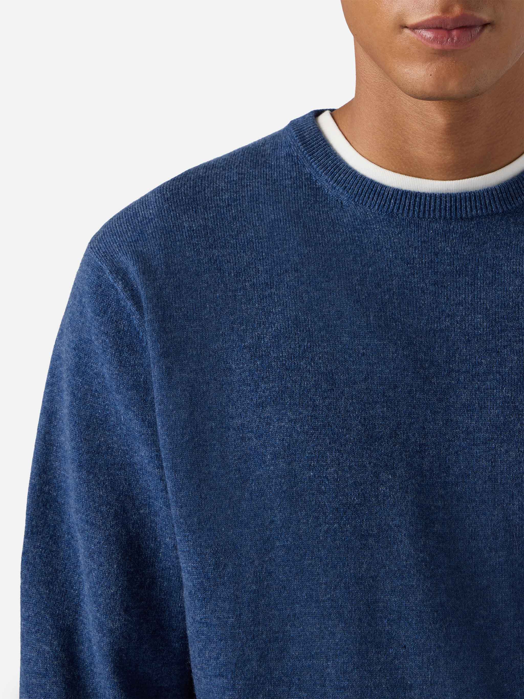 Maglione Regent in LANA MERINO e CASHMERE azzurro denim - Image 2