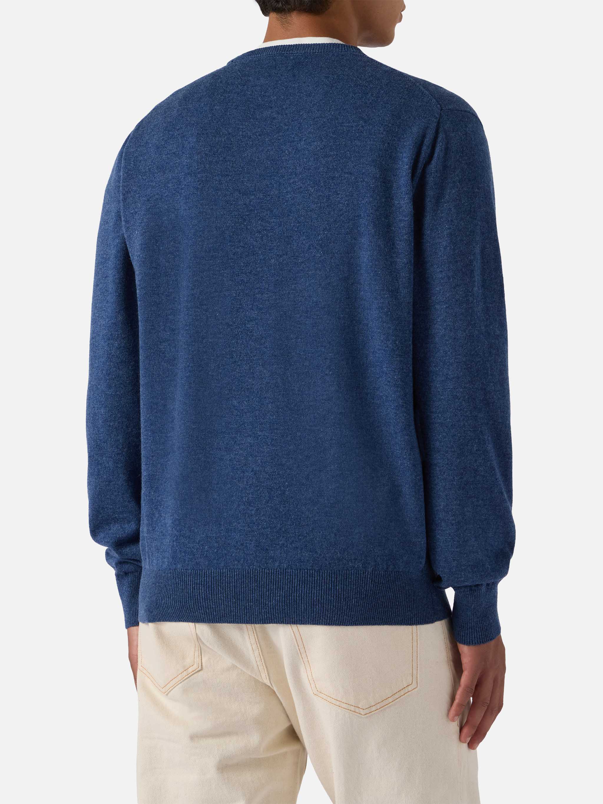 Maglione Regent in LANA MERINO e CASHMERE azzurro denim - Image 3