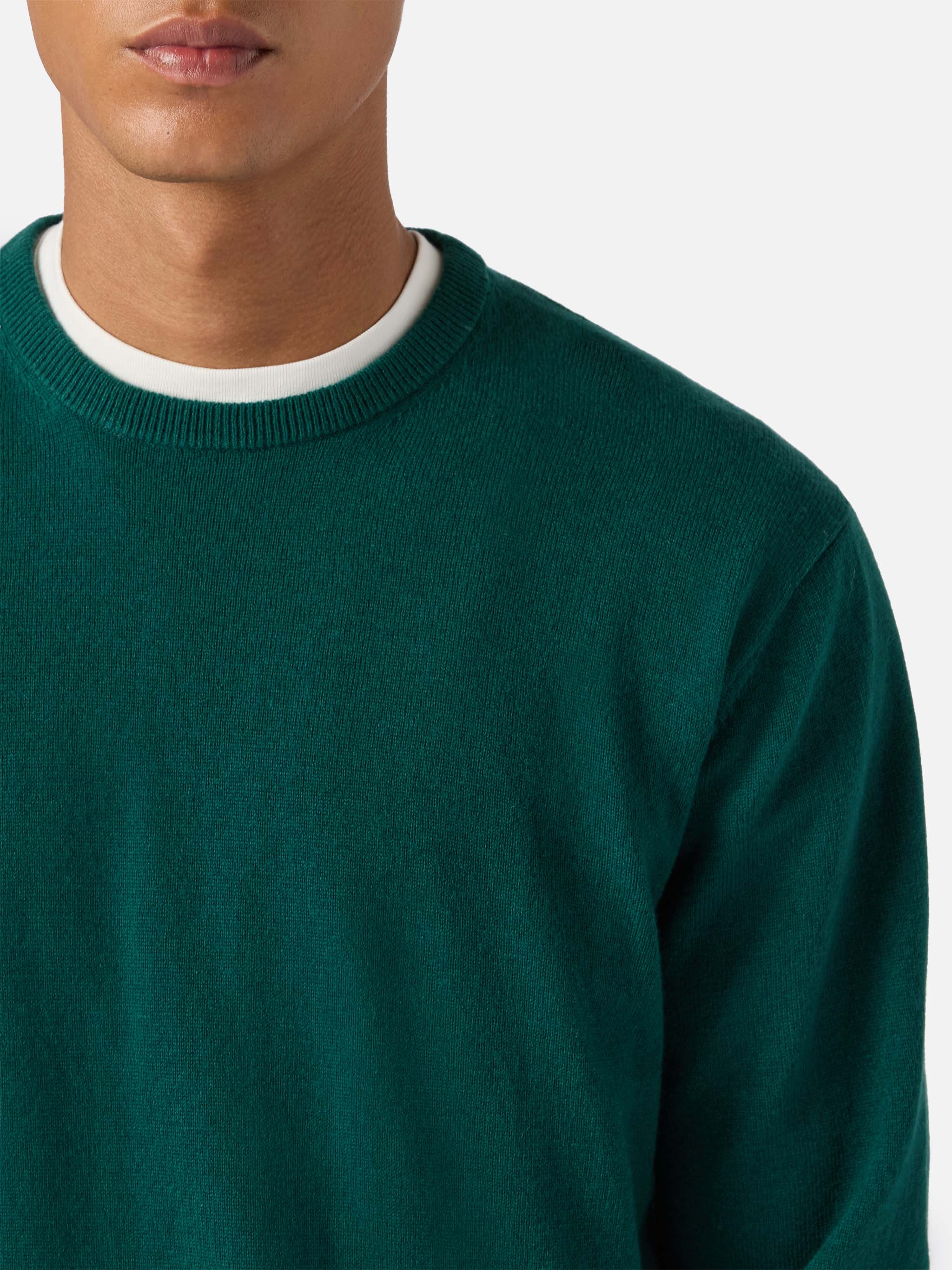 Maglione Regent in LANA MERINO e CASHMERE verde inglese - Image 2