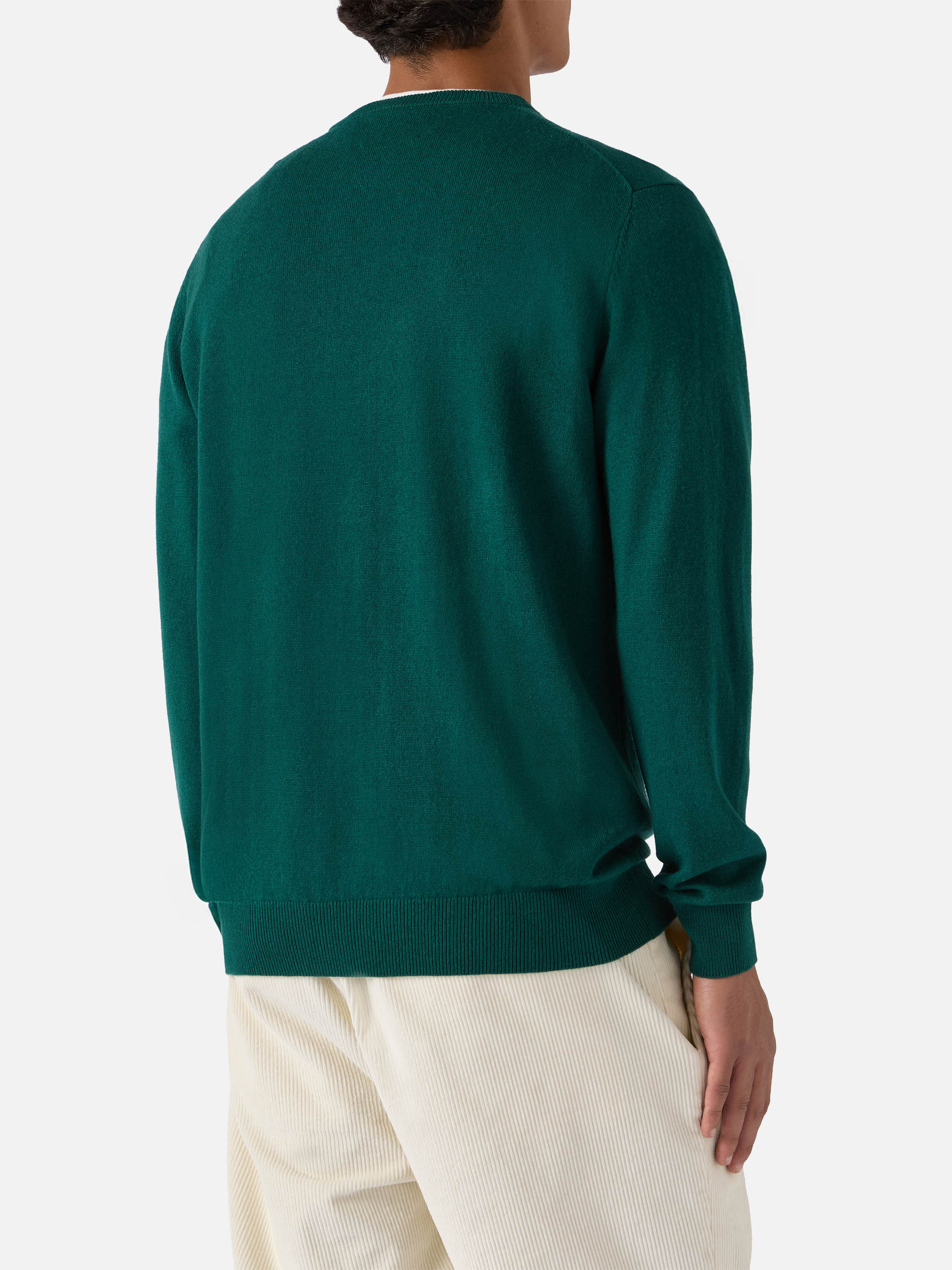 Maglione Regent in LANA MERINO e CASHMERE verde inglese - Image 3