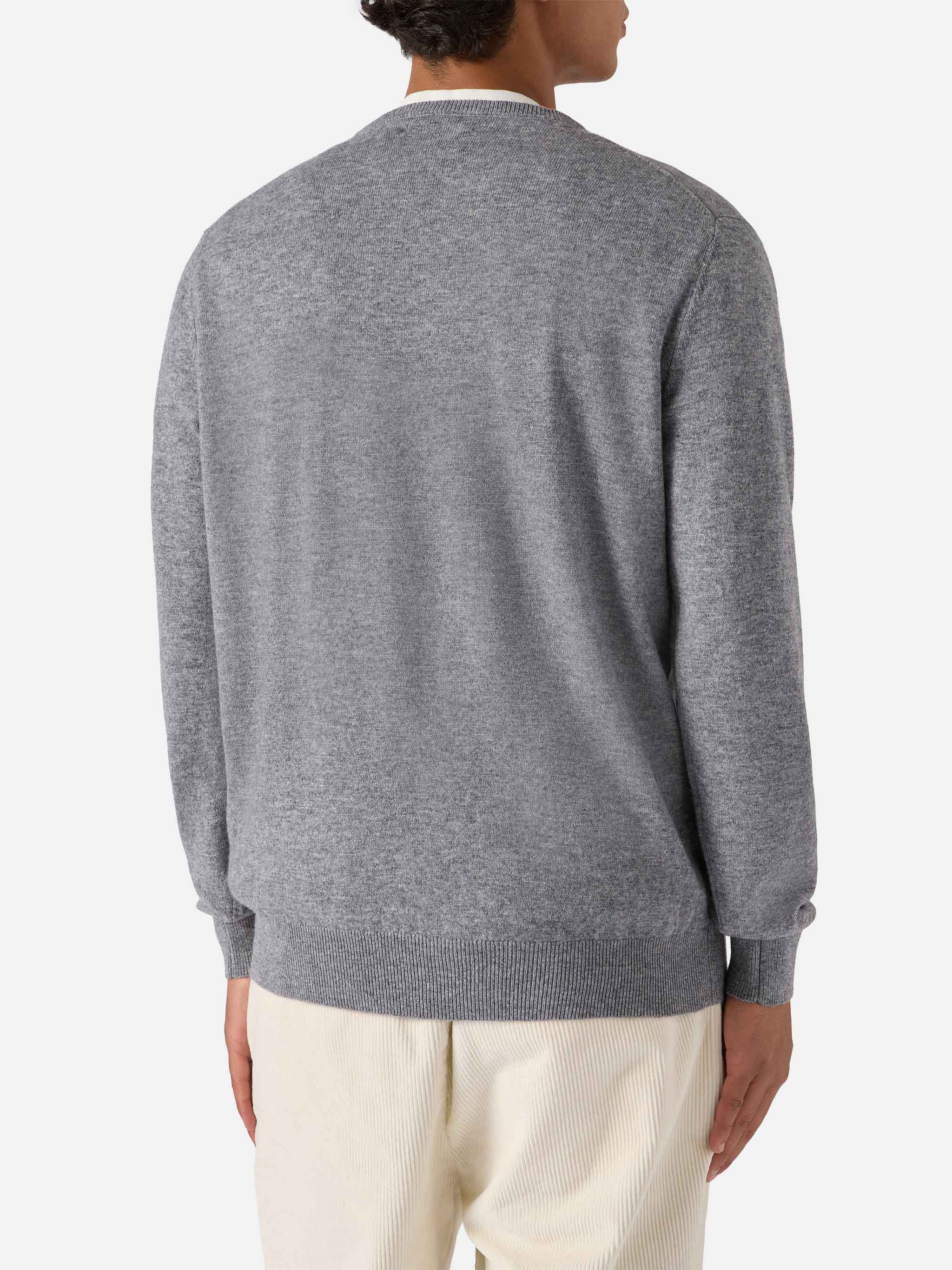 Maglione Regent in LANA MERINO e CASHMERE grigio melange - Image 3