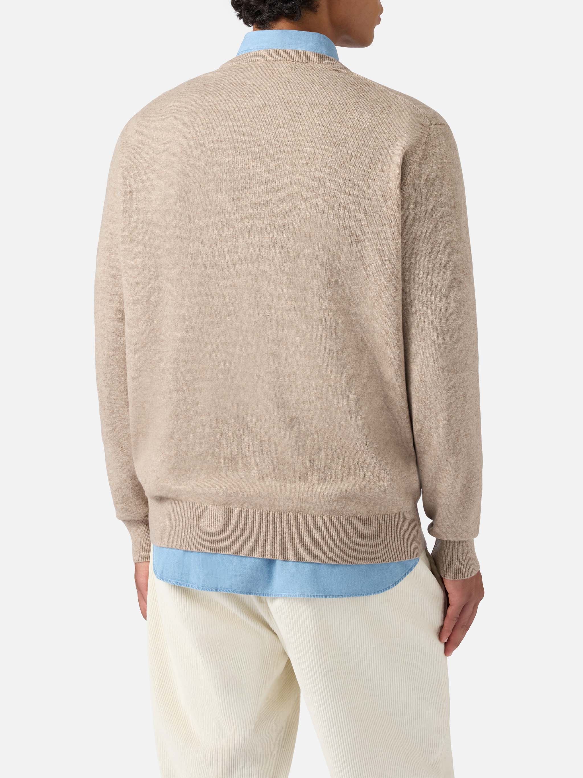 Maglione Regent in LANA MERINO e CASHMERE kaki - Image 3