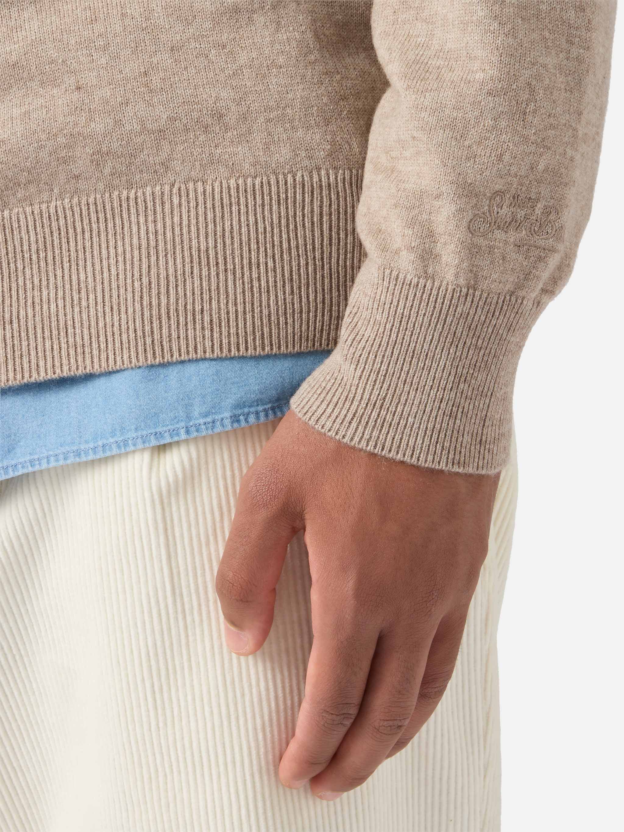 Maglione Regent in LANA MERINO e CASHMERE kaki - Image 4