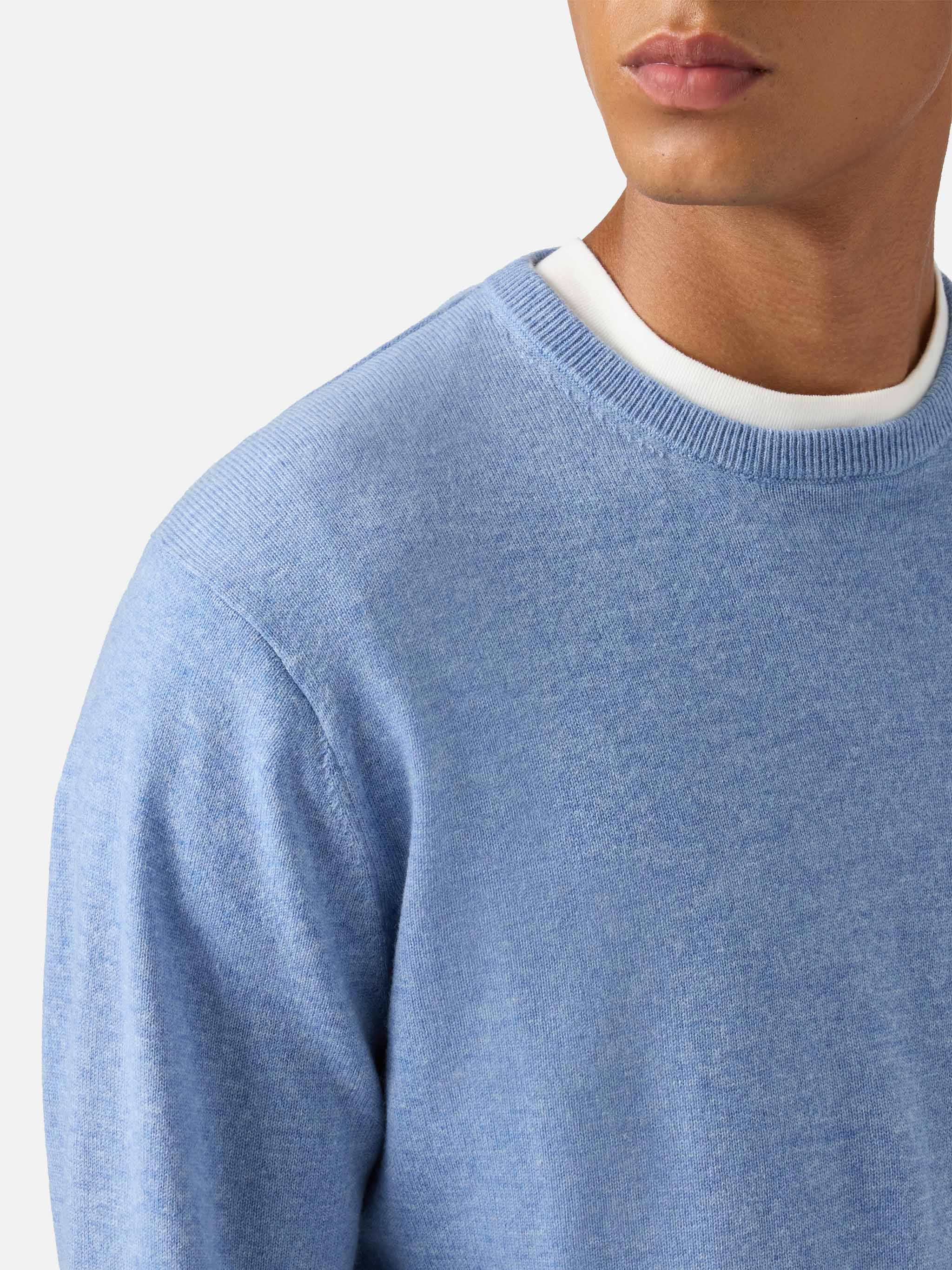 Maglione Regent in LANA MERINO e CASHMERE azzurro polvere - Image 2