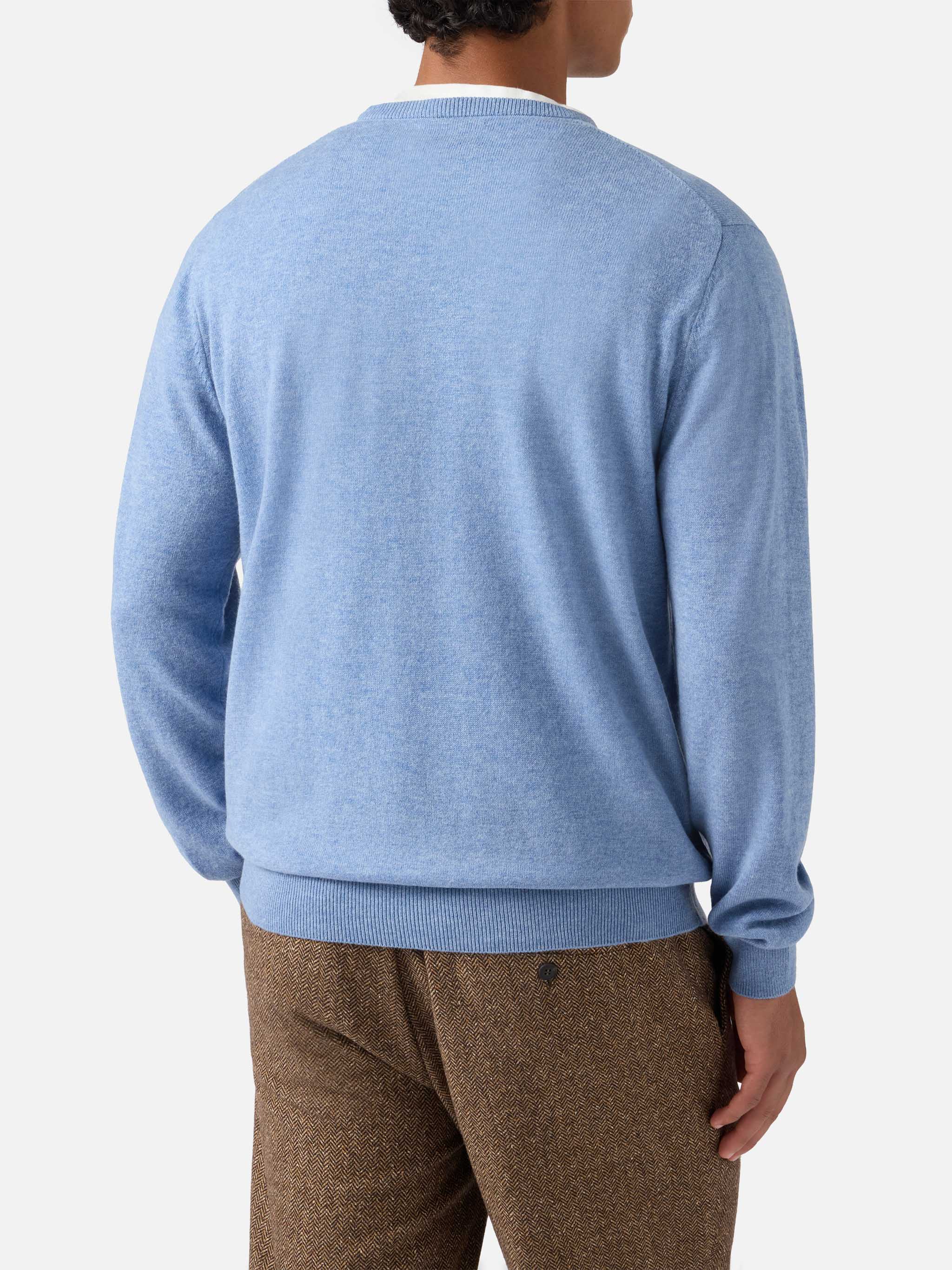 Maglione Regent in LANA MERINO e CASHMERE azzurro polvere - Image 3